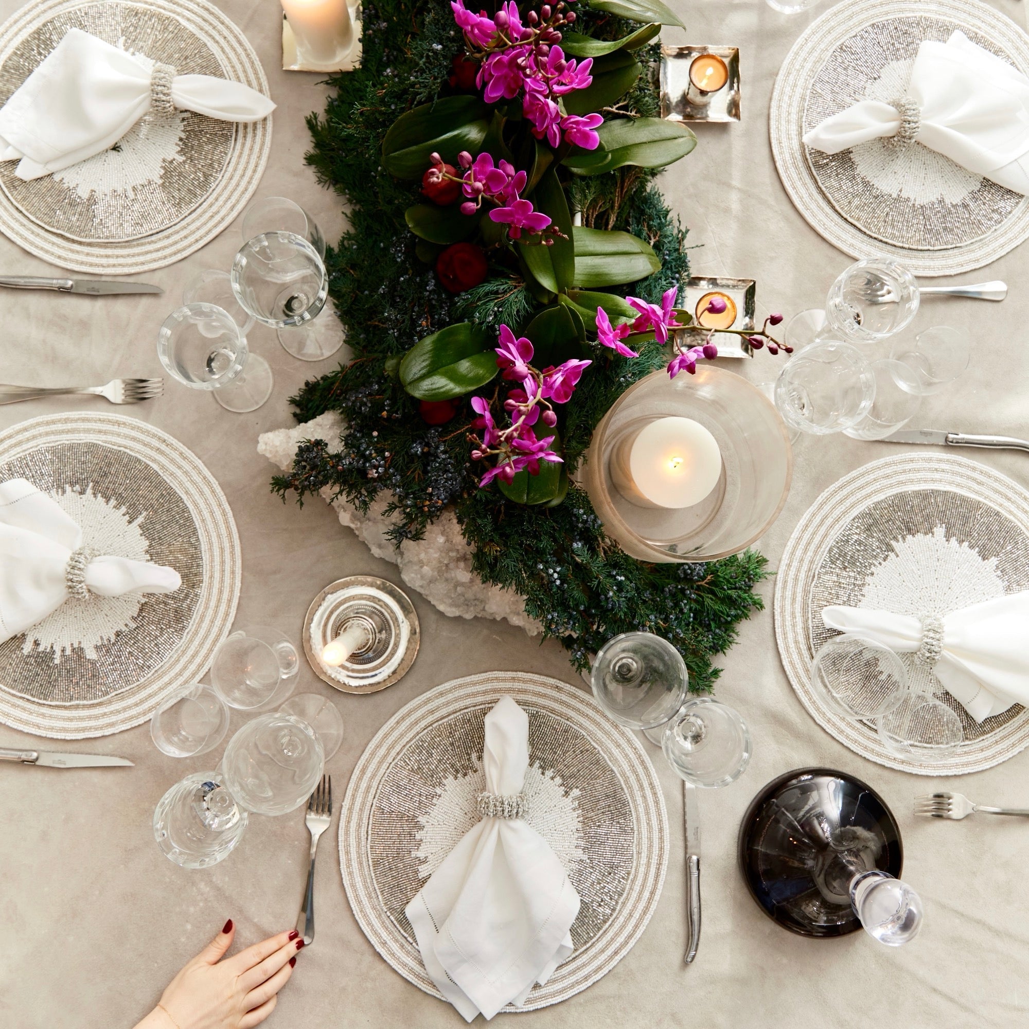Celebratory dinner table setting