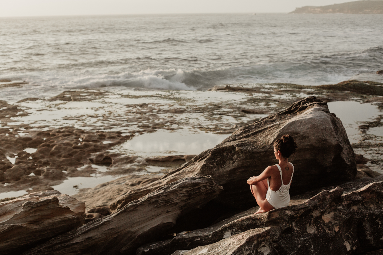meditating by the water