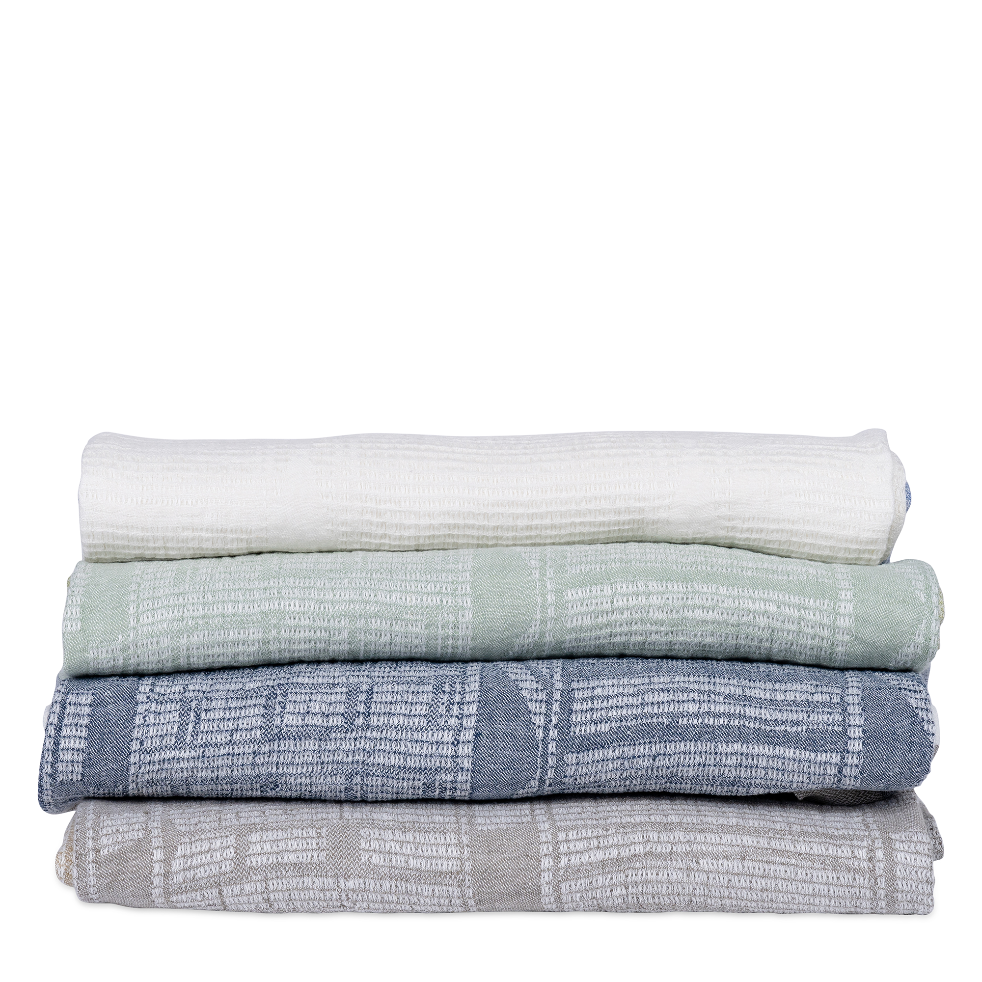 Bogolan Linen Lounge Throw - Sky Blue