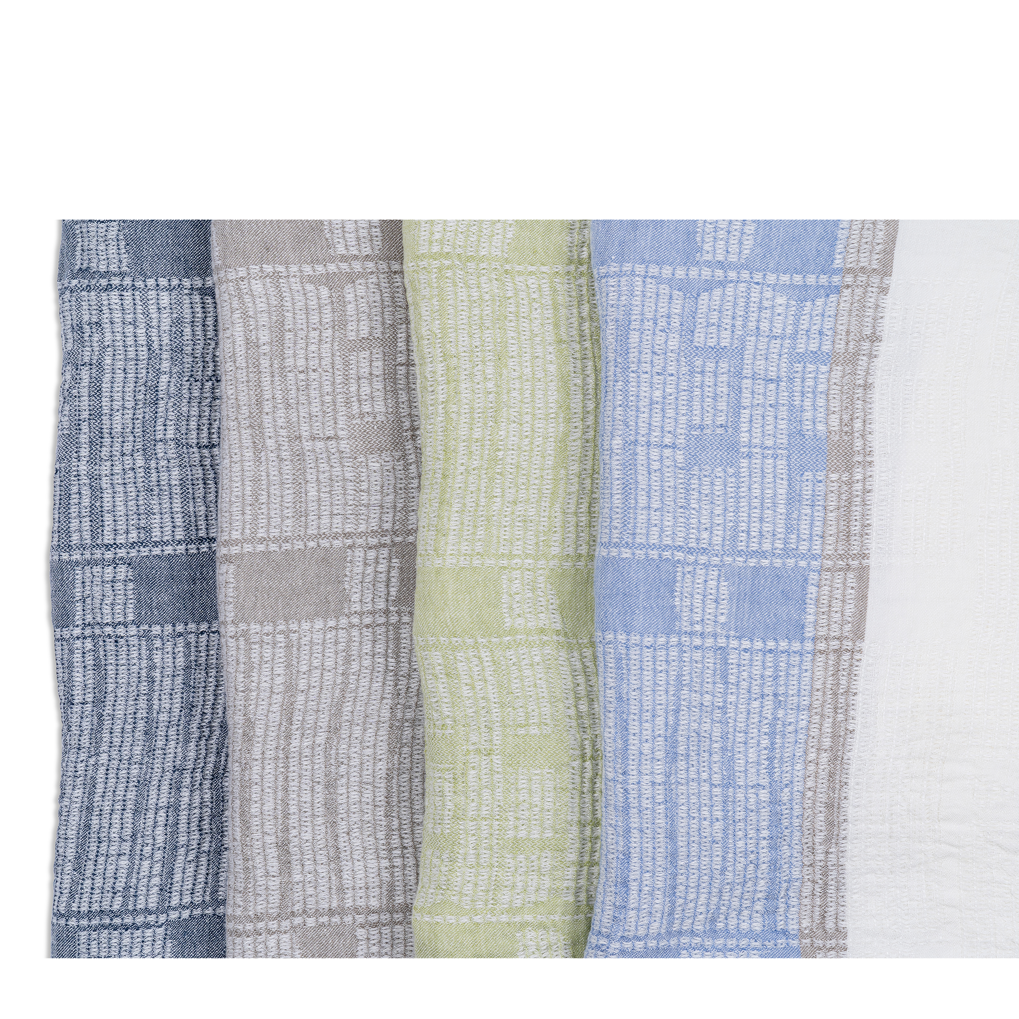 Bogolan Linen Lounge Throw - Sky Blue