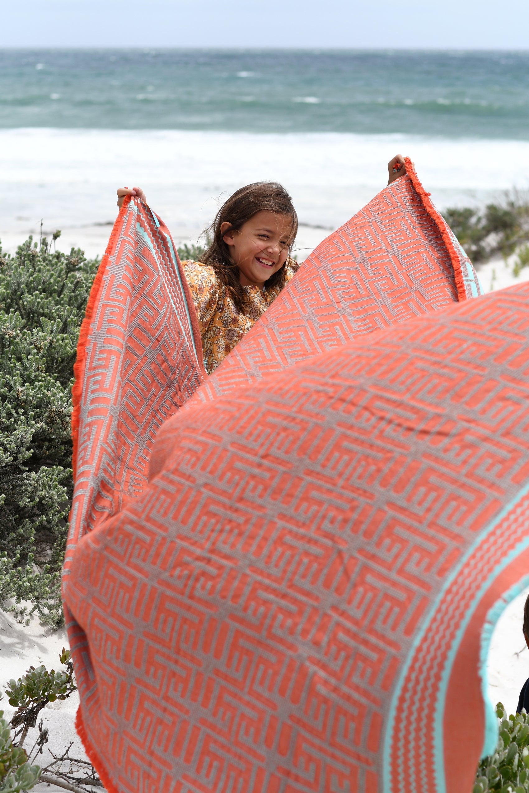 Kuba Beach Mat - Clementine + Turquoise