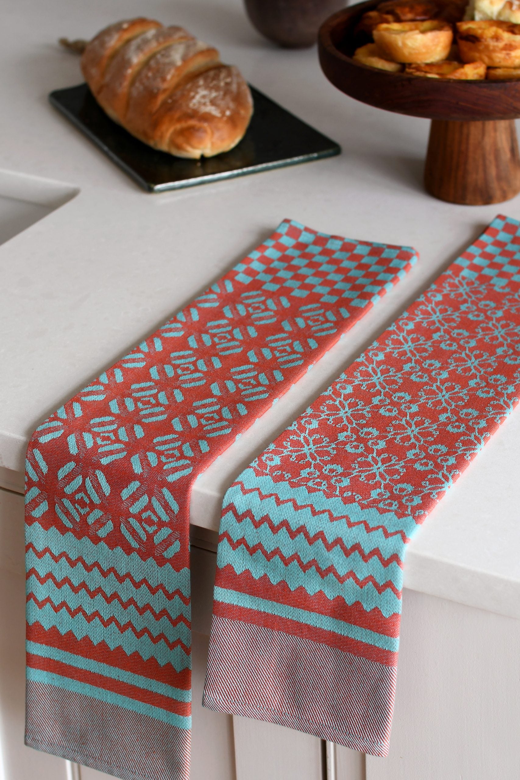 Penta Tea Towel - Floral Coral
