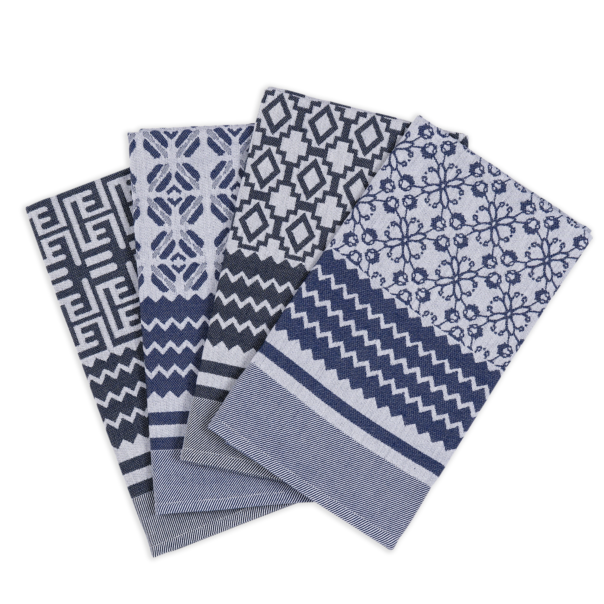 Penta Tea Towel - Geometric Indigo