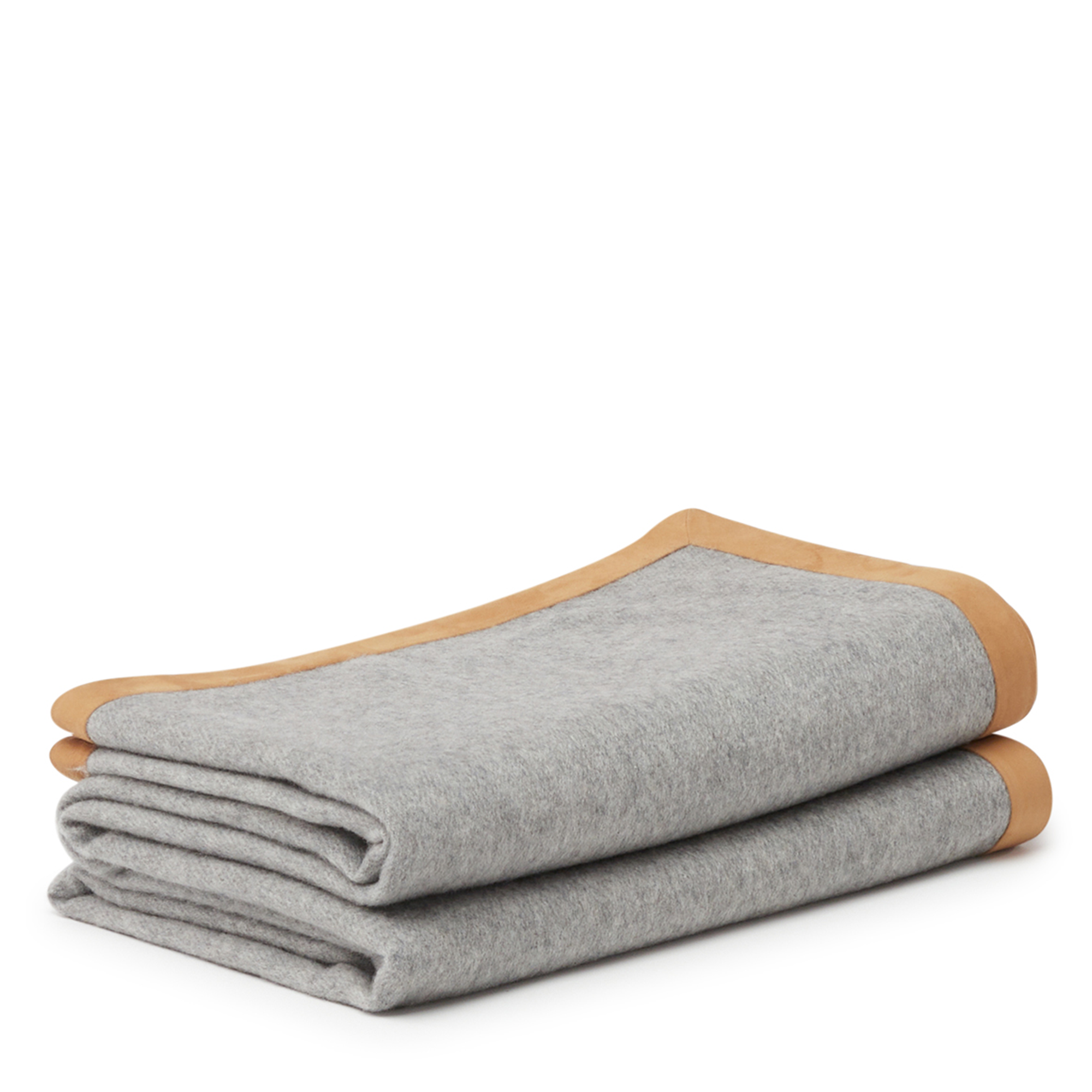 Kaori Cashmere Suede Edged Throw Grey