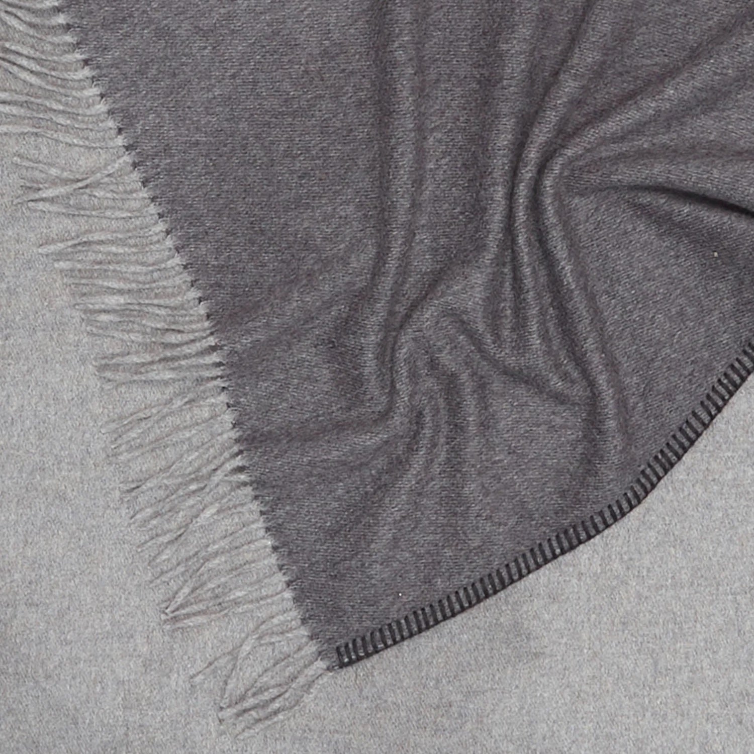 Melrose Two-Tone Throw - Steel + Grey