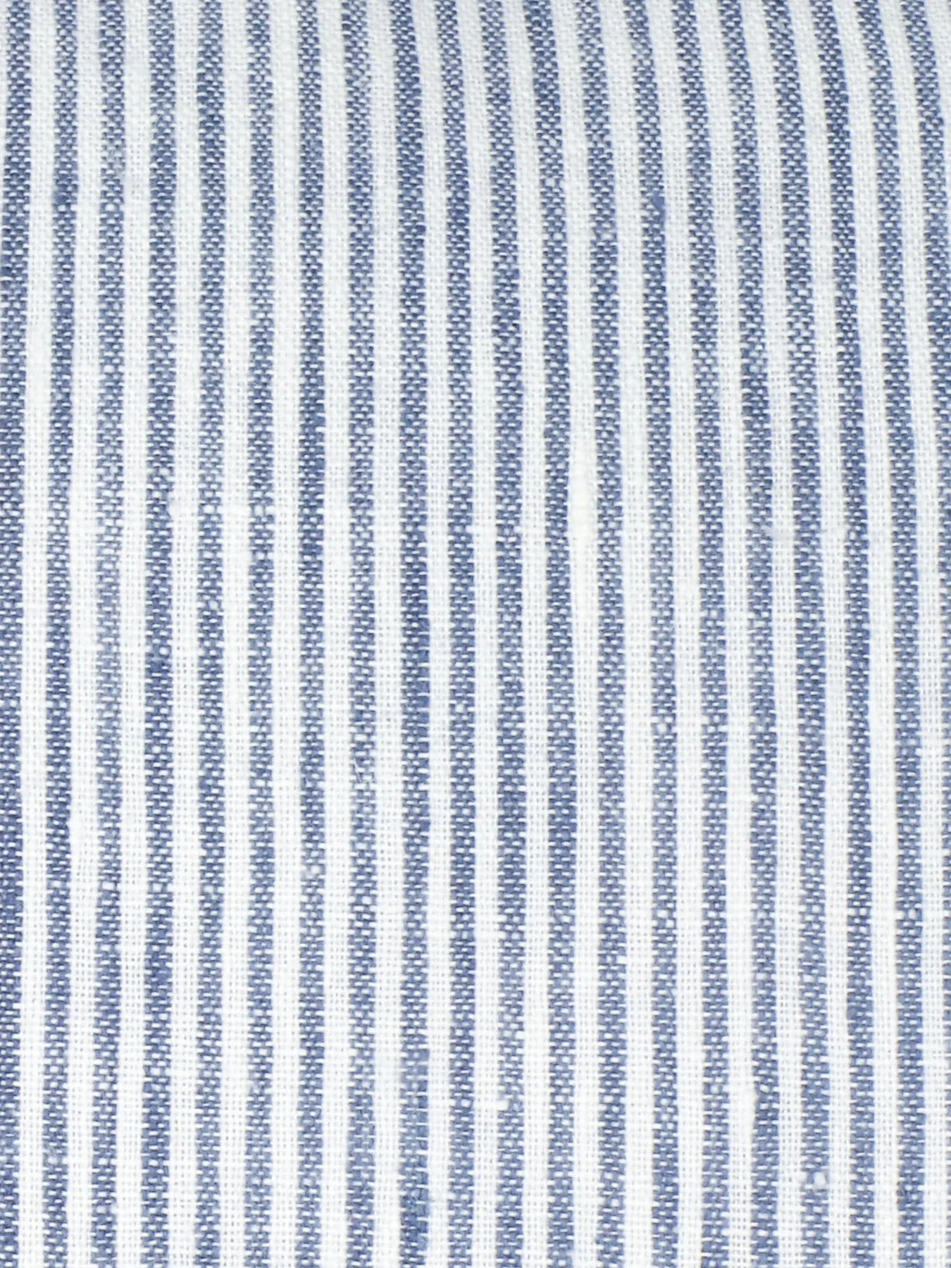 Pinstripe Fringe Linen Pillow - Blue