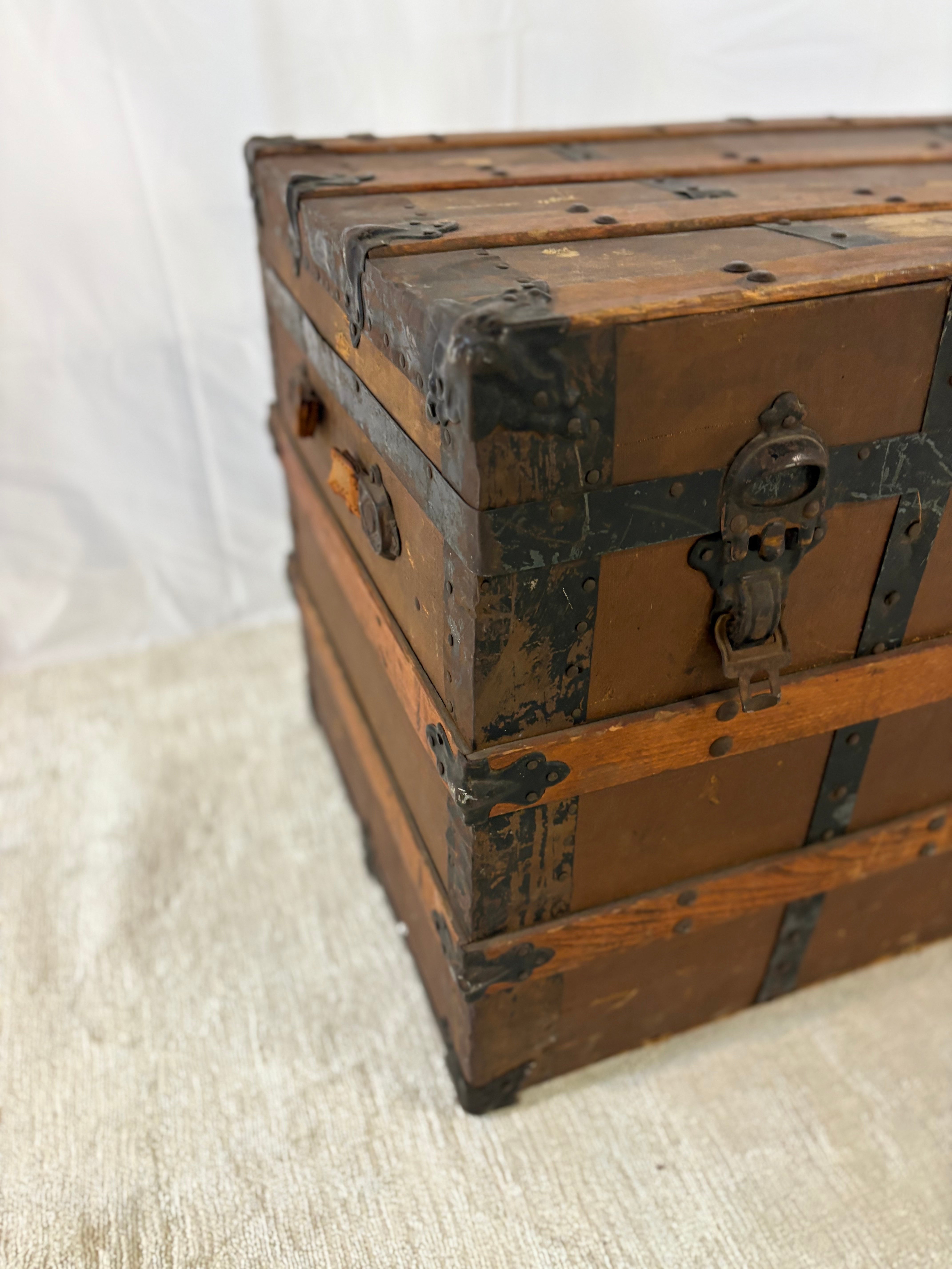 Antique Trunk End Table