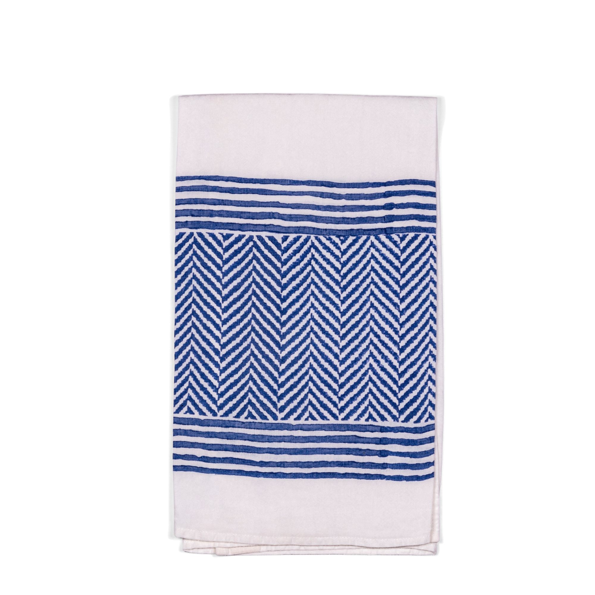 The timeless chevron pattern merges with the rich dark blue, providing both elegance and practicality in keeping your space tidy and stylish.