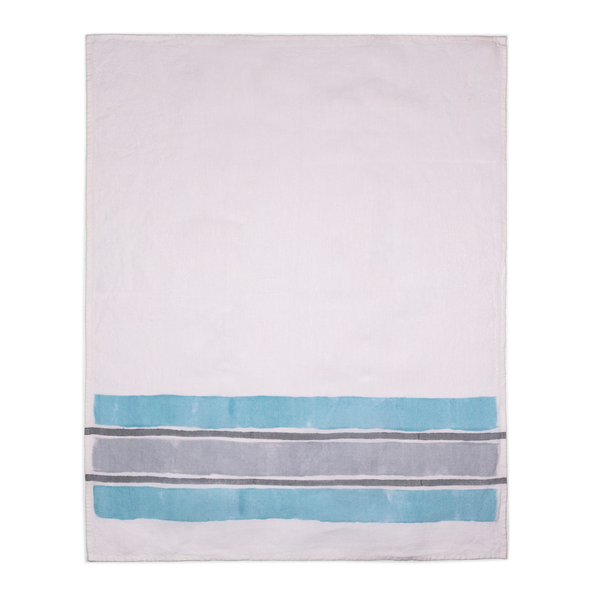 Rigato Tea Towel - Aqua, Silver + Dark Grey