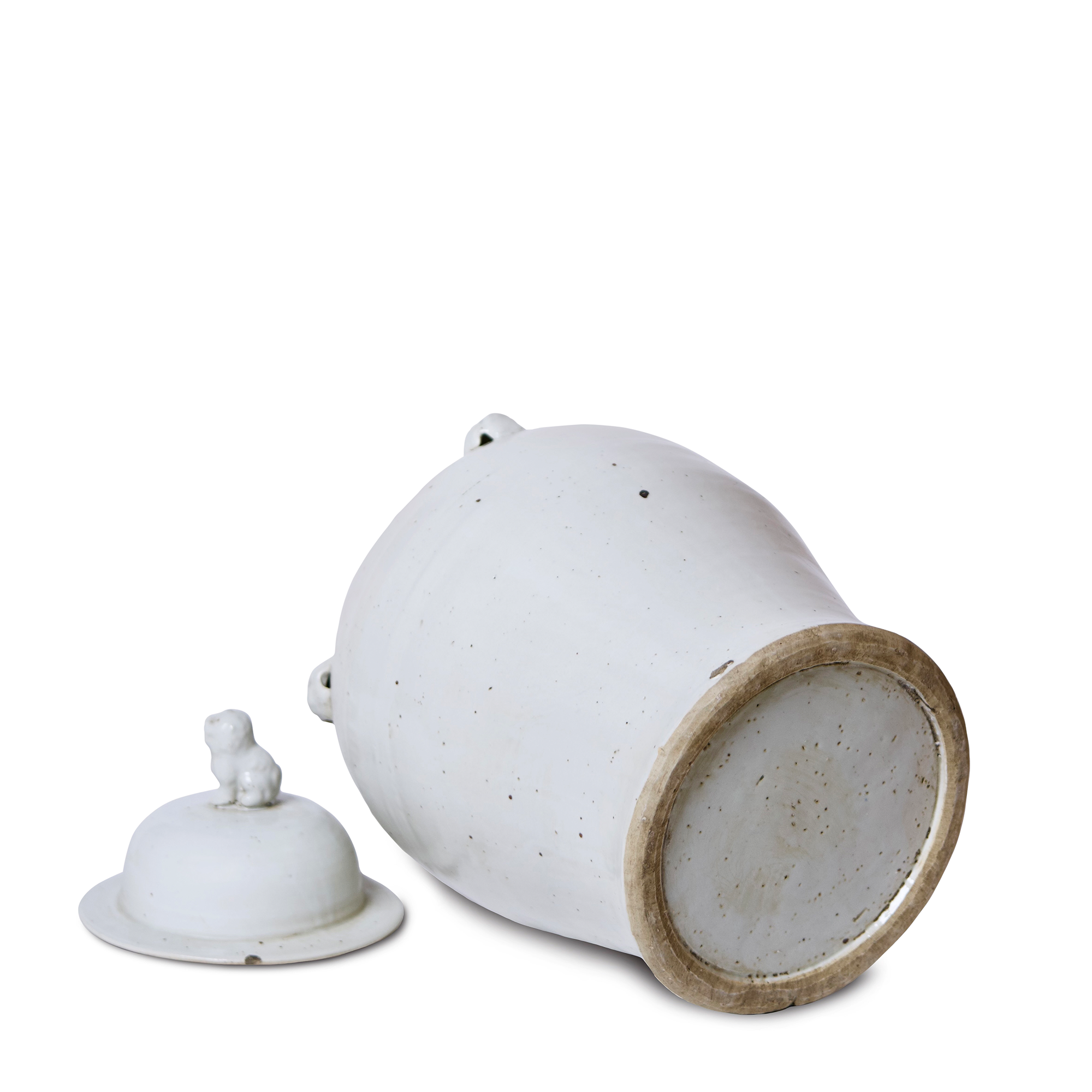 Rustic White Porcelain Temple Jar