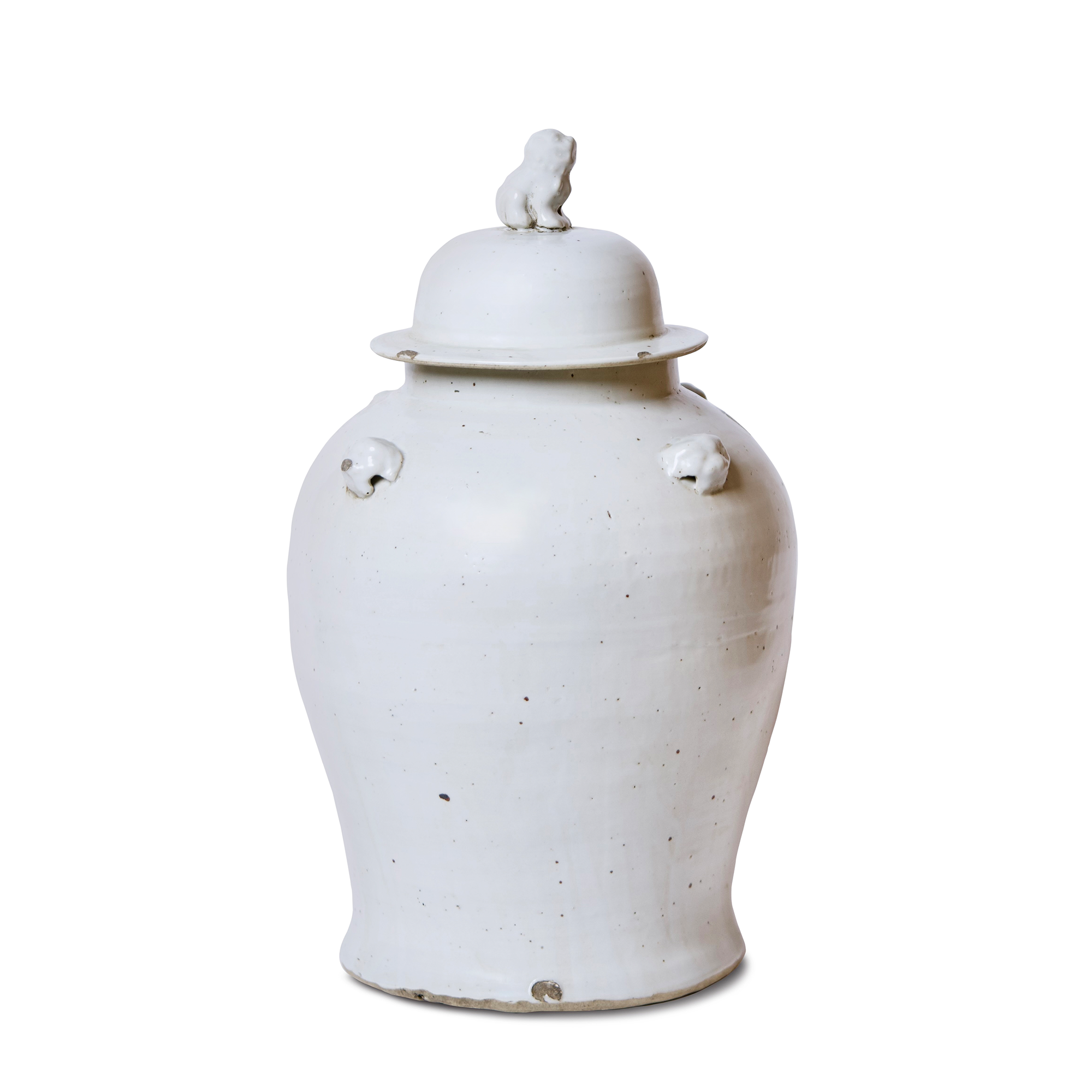 Rustic White Porcelain Temple Jar