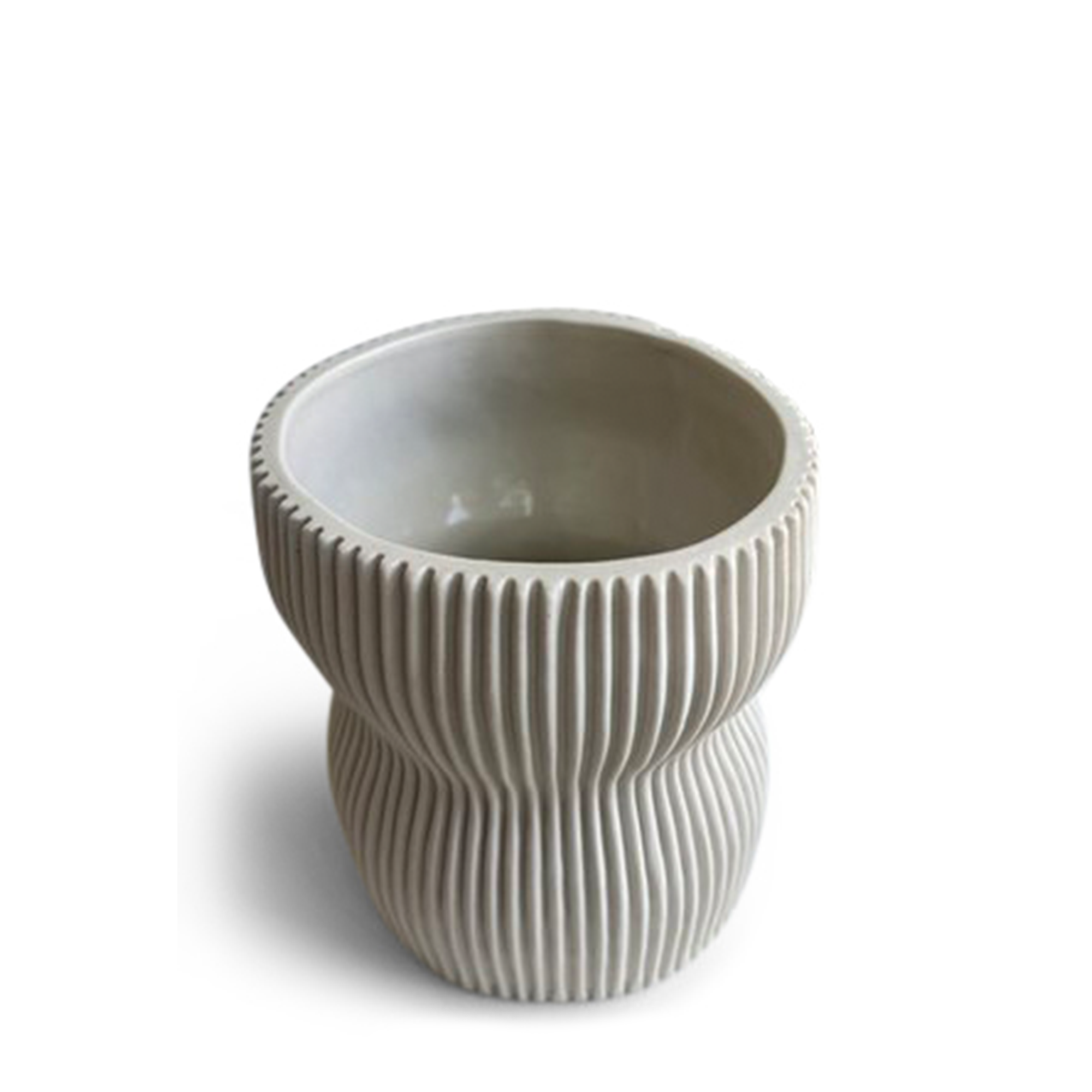 Round Curvy Vase - White