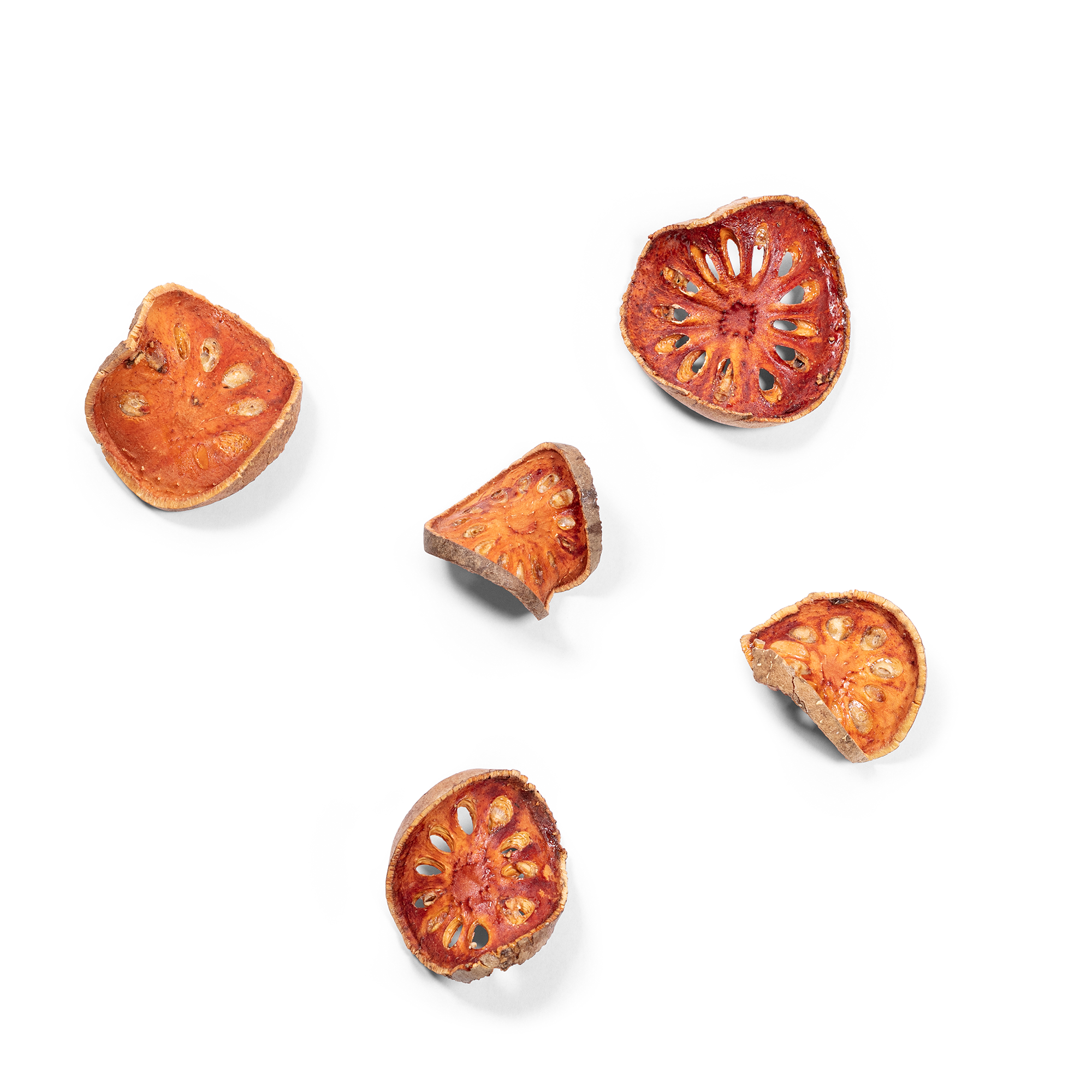 Dried quince slices are perfect for tabletop or entryway arrangements this season. Use them along a runner for a festive centerpiece, or display them in a glass vessel to add vibrant color, texture, and a natural touch to your holiday decor.