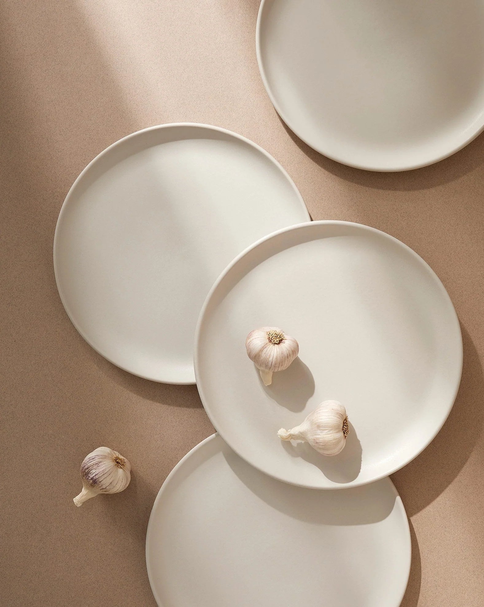 Stoneware Flat Salad Plate - White