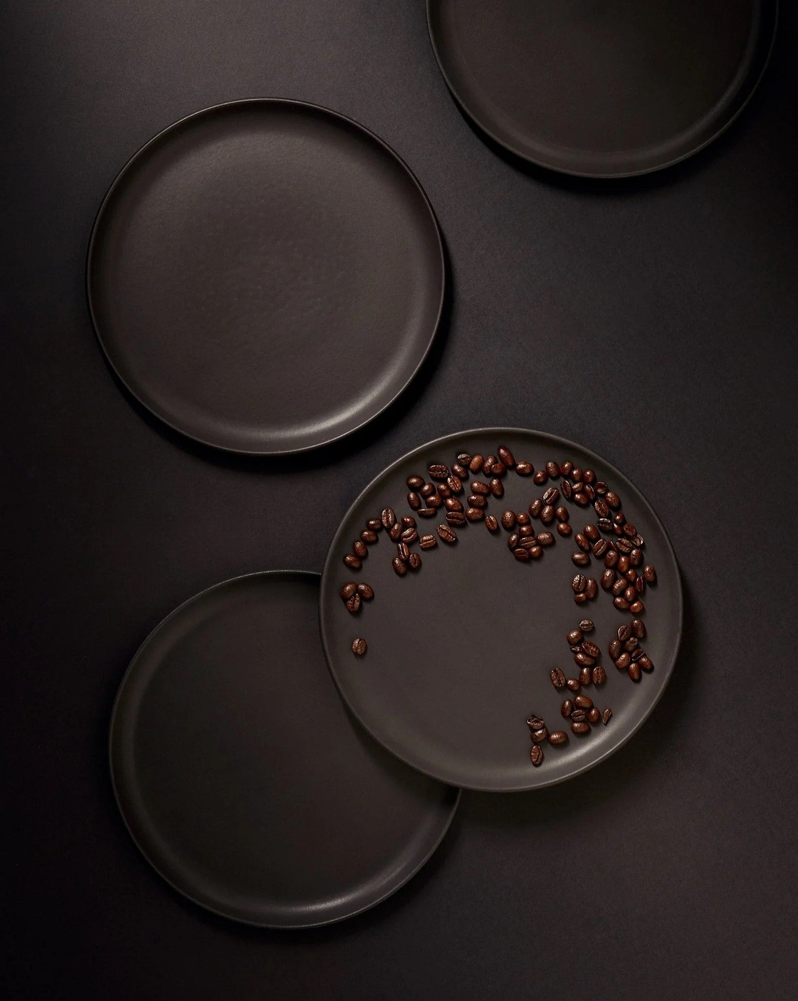 Stoneware Flat Salad Plate - Black