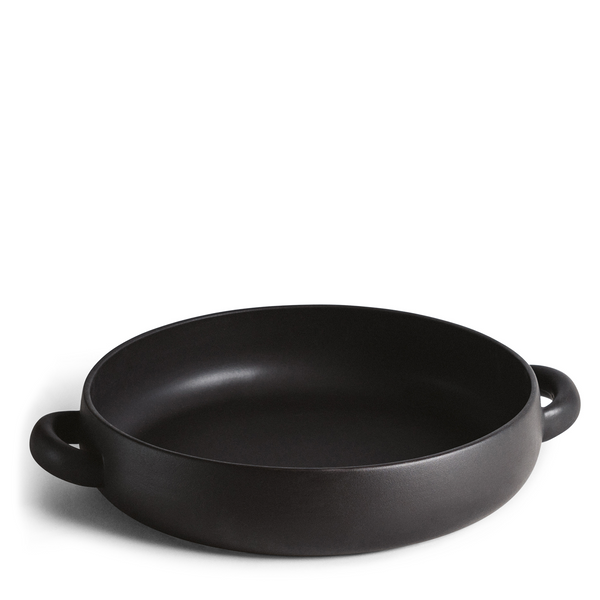 Stoneware Serving Plate with Handles - Black