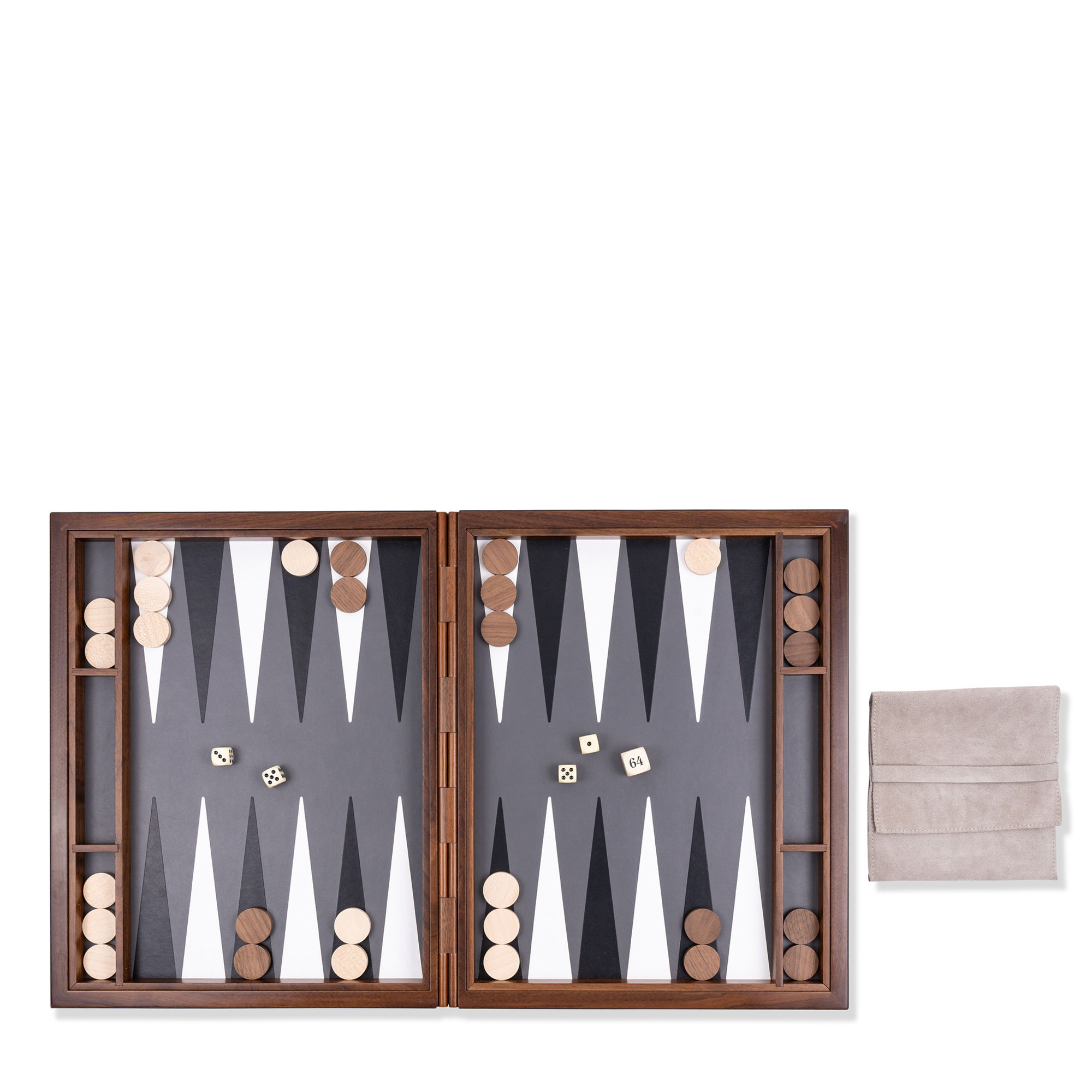 Safari Leather Backgammon Set - Black Nappa