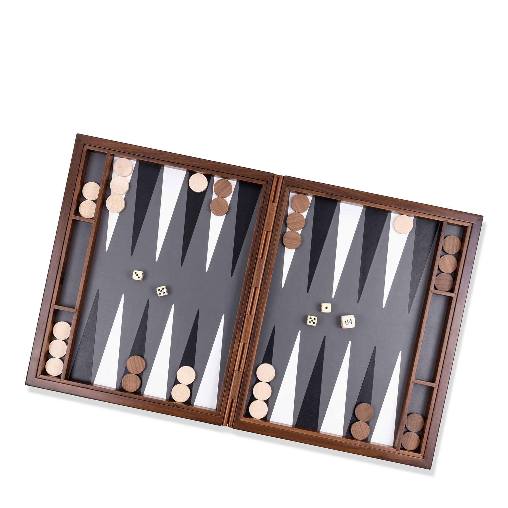 Safari Leather Backgammon Set - Black Nappa