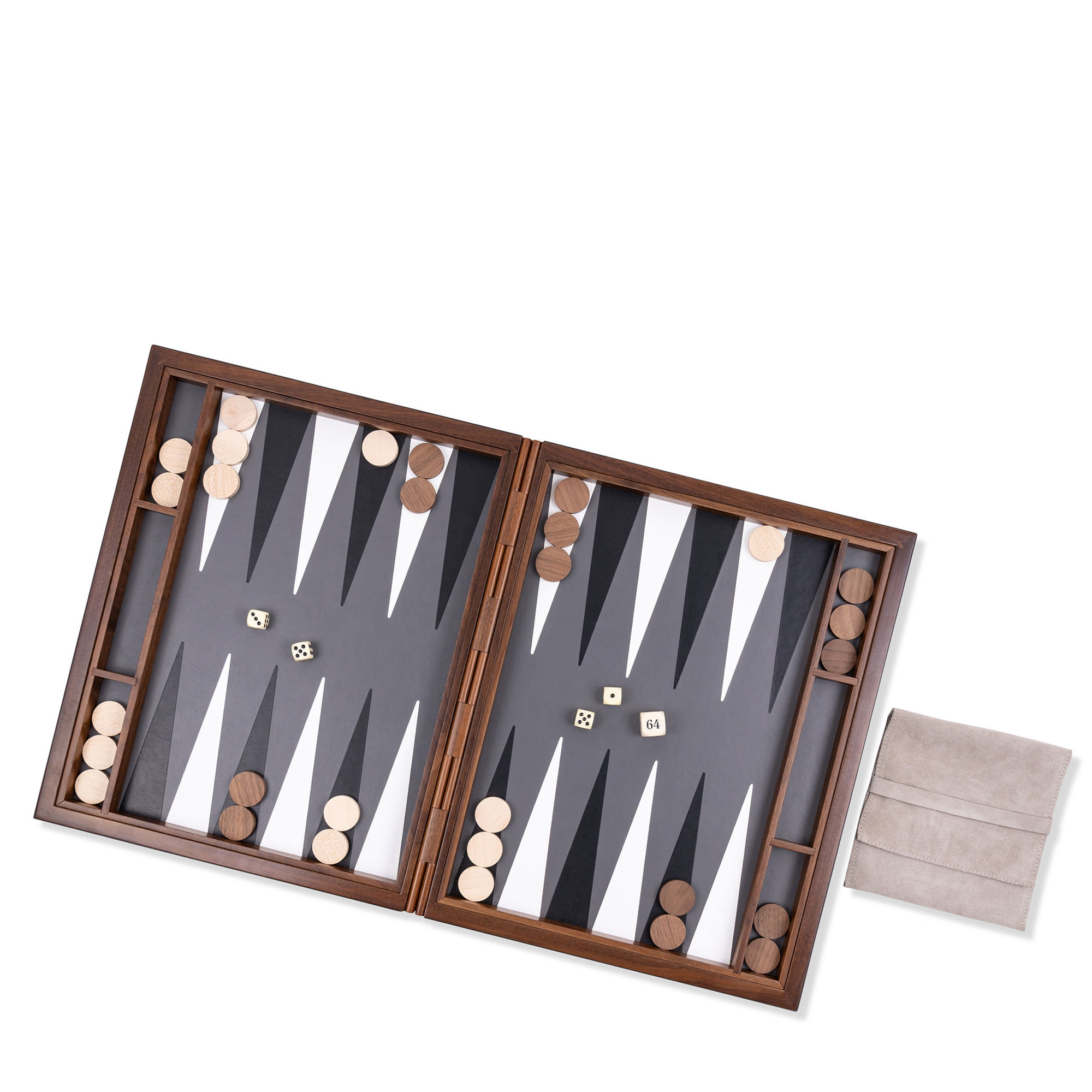 Safari Leather Backgammon Set - Black Nappa