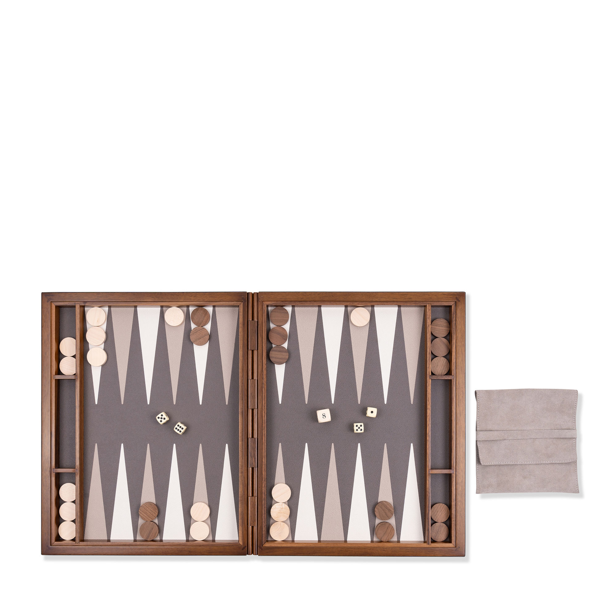 Leather Backgammon Case - Smoke Large