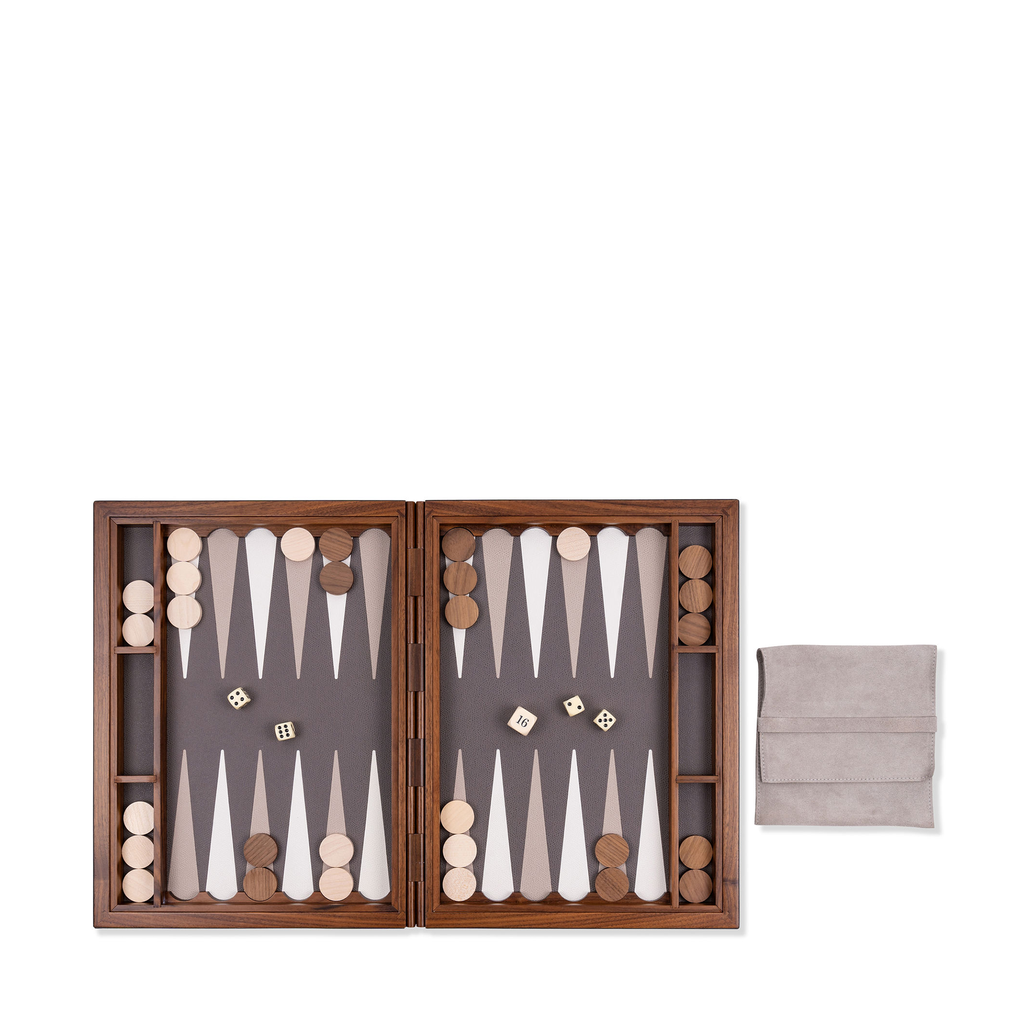 Leather Backgammon Case - Smoke Small