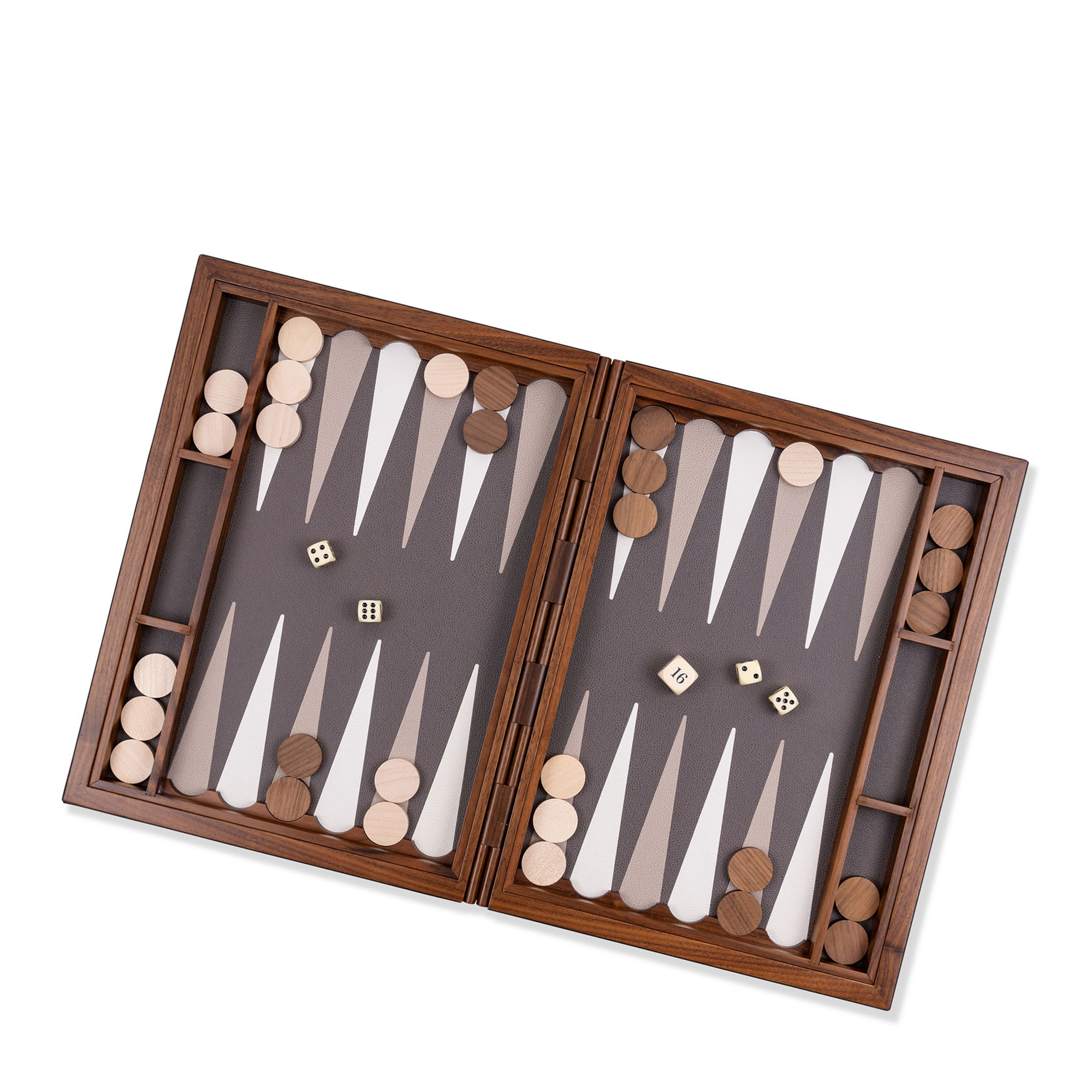 Leather Backgammon Case - Smoke Small