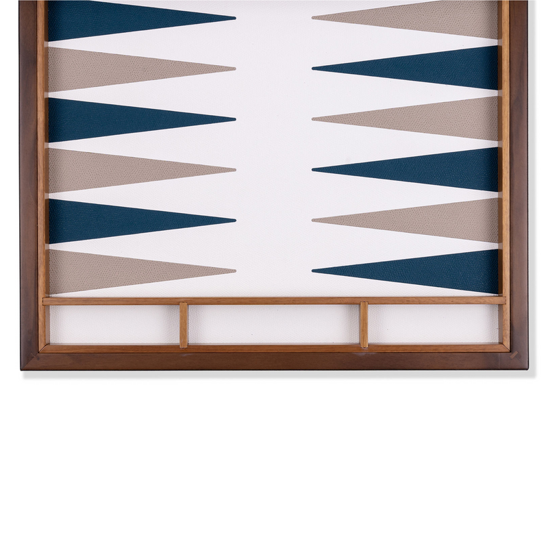 Leather Backgammon Set - Stone