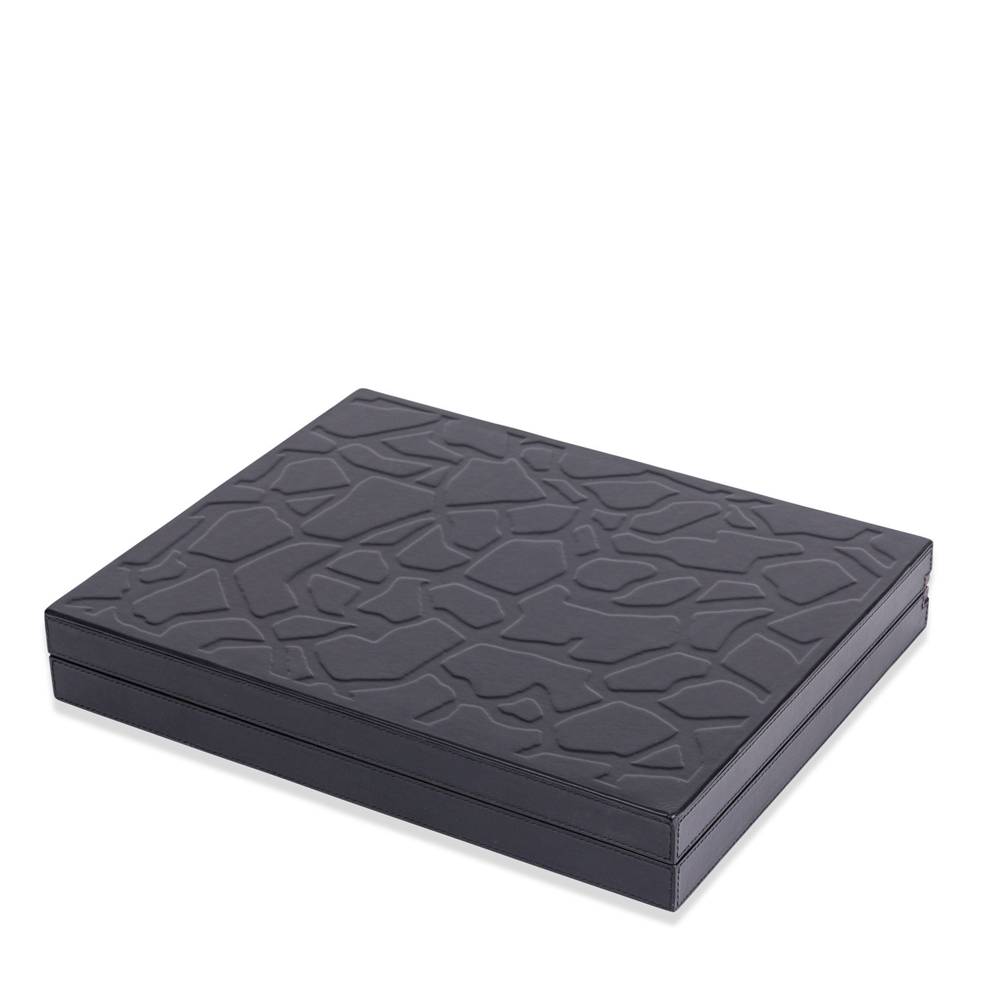 Safari Leather Backgammon Set - Black Nappa