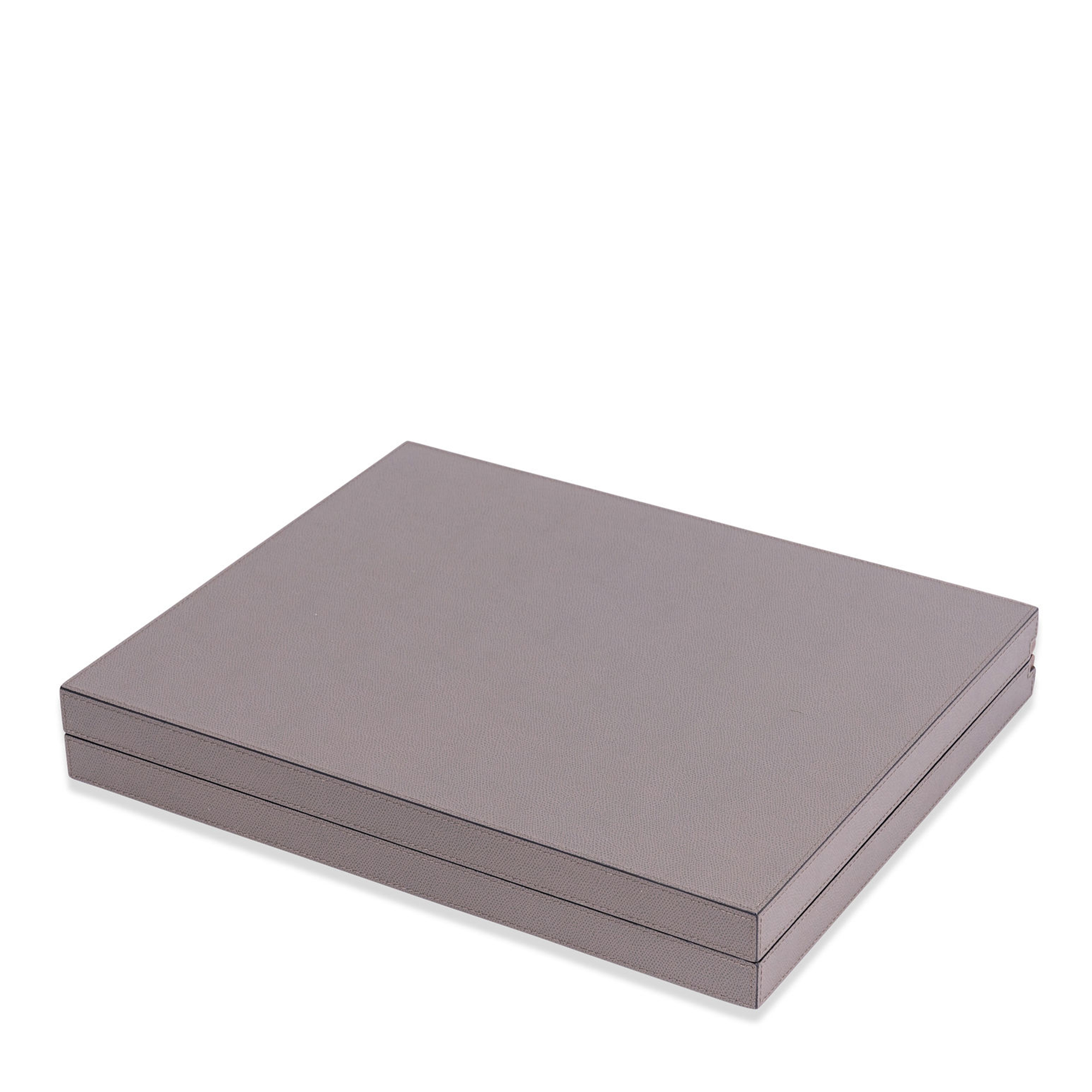 Leather Backgammon Case - Smoke Large