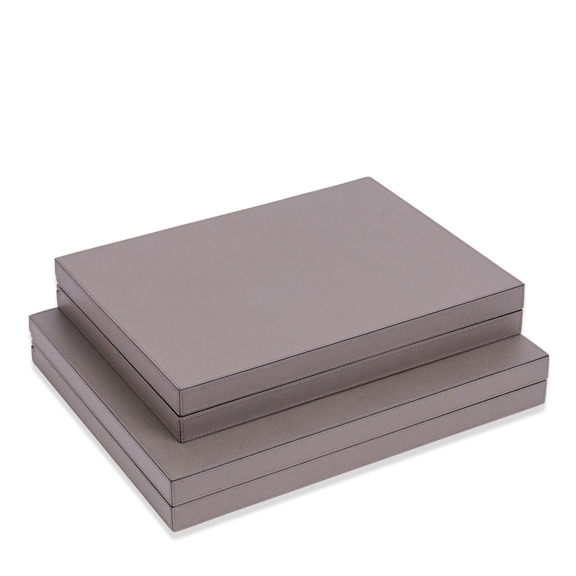 Leather Backgammon Case - Smoke Large