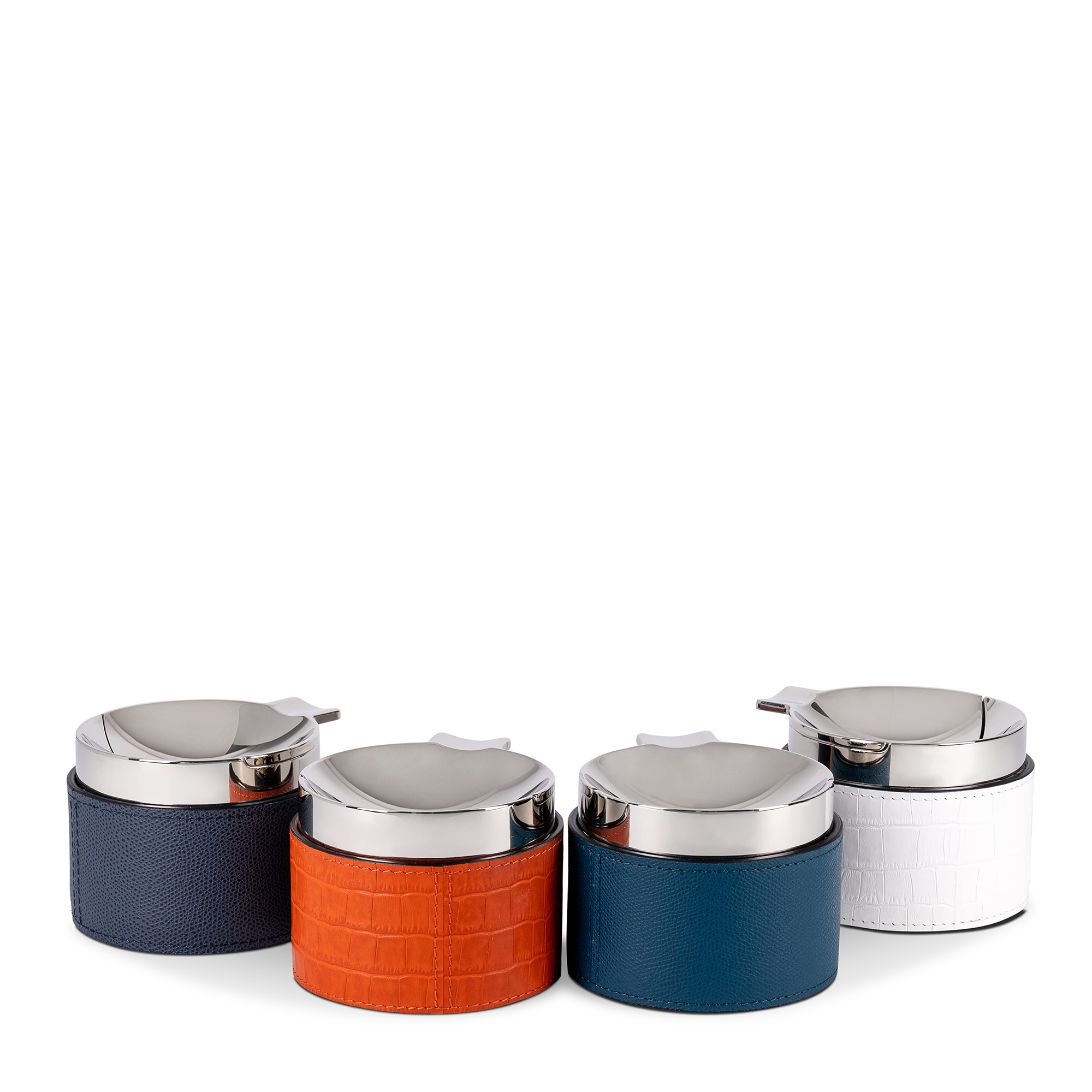 Leather-Wrapped Colorado Ashtray - White Crocodile