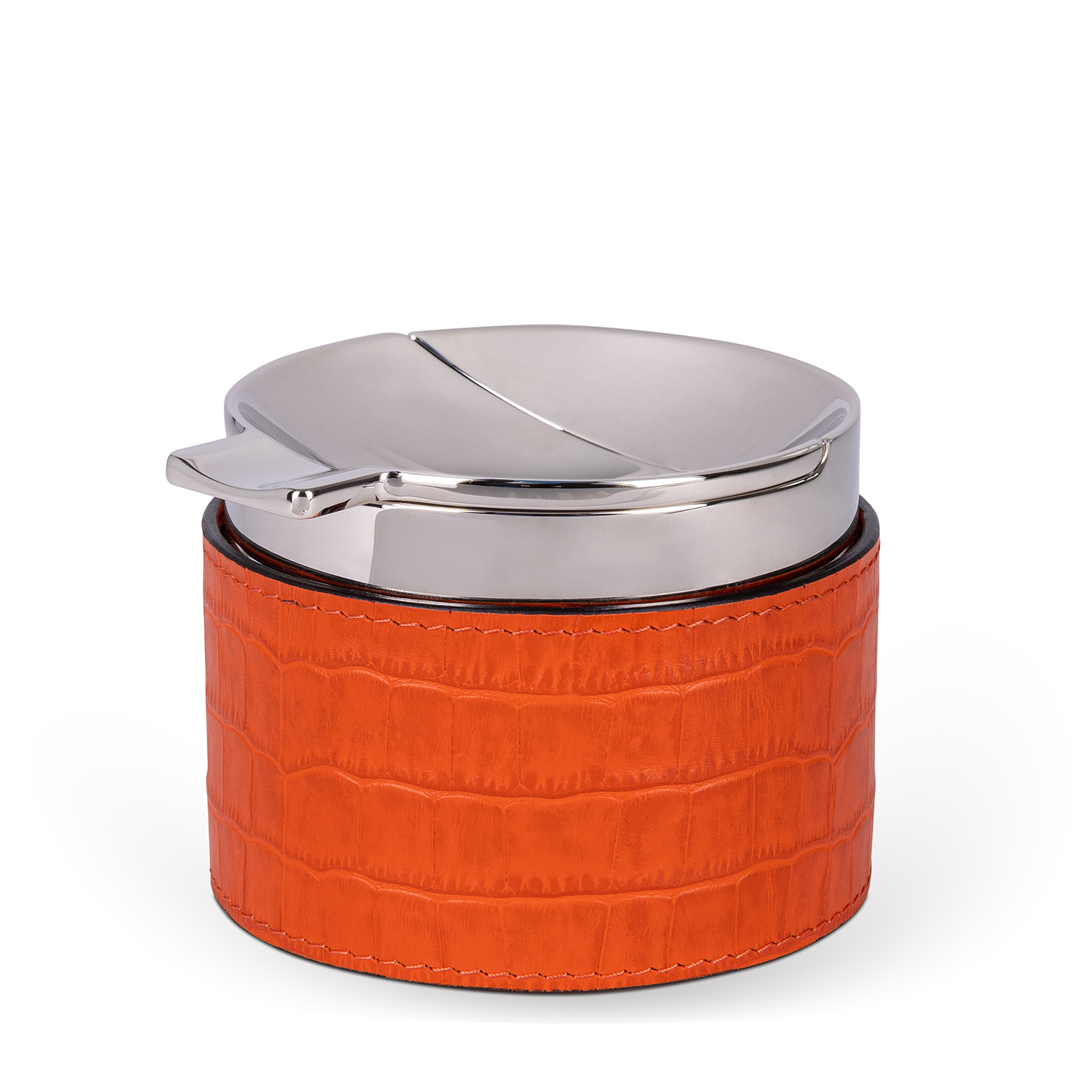 Leather-Wrapped Colorado Ashtray - Mango Crocodile