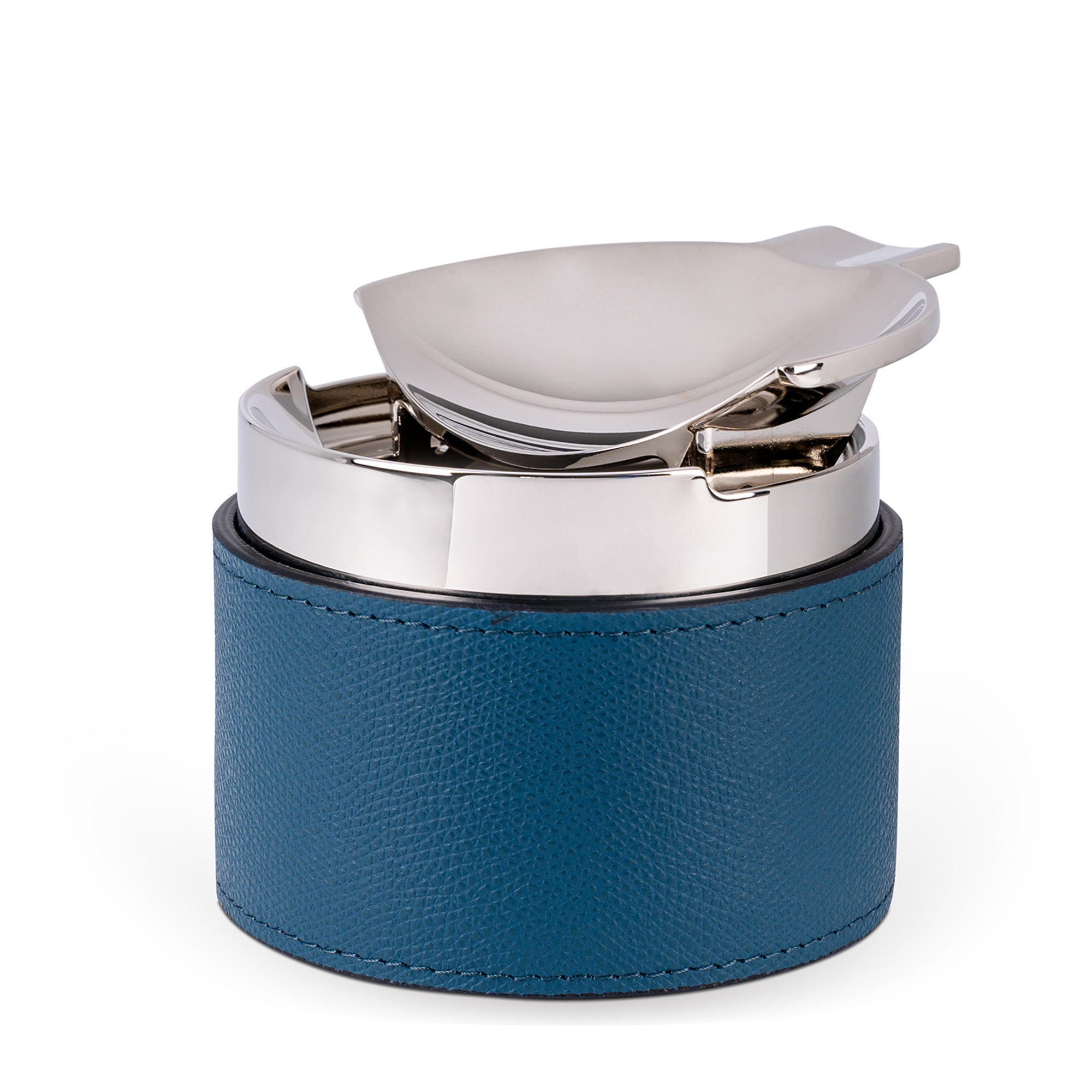 Leather-Wrapped Colorado Ashtray - Petrol Blue Boar