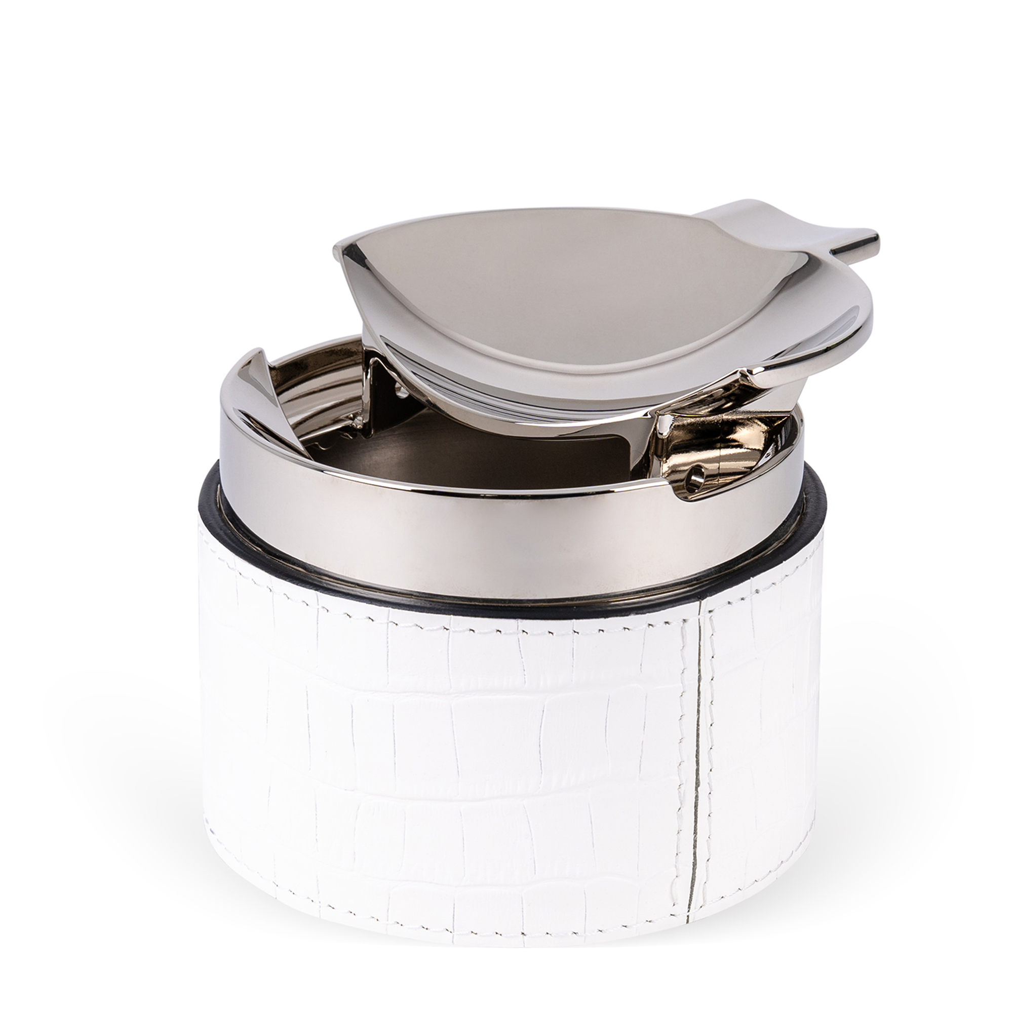 Leather-Wrapped Colorado Ashtray - White Crocodile