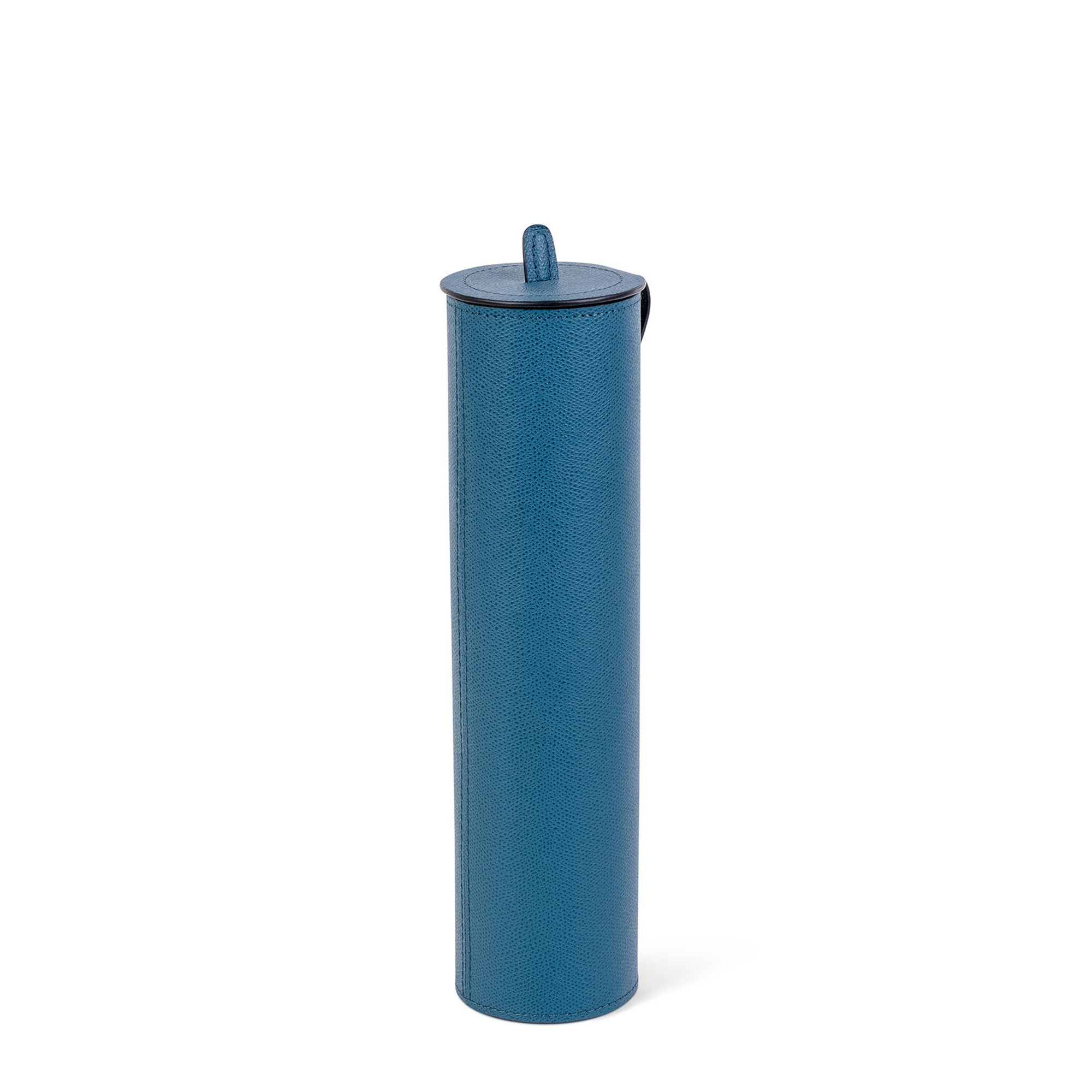 Prometeo Leather Giant Matches Holder - Petrol Blue Boar