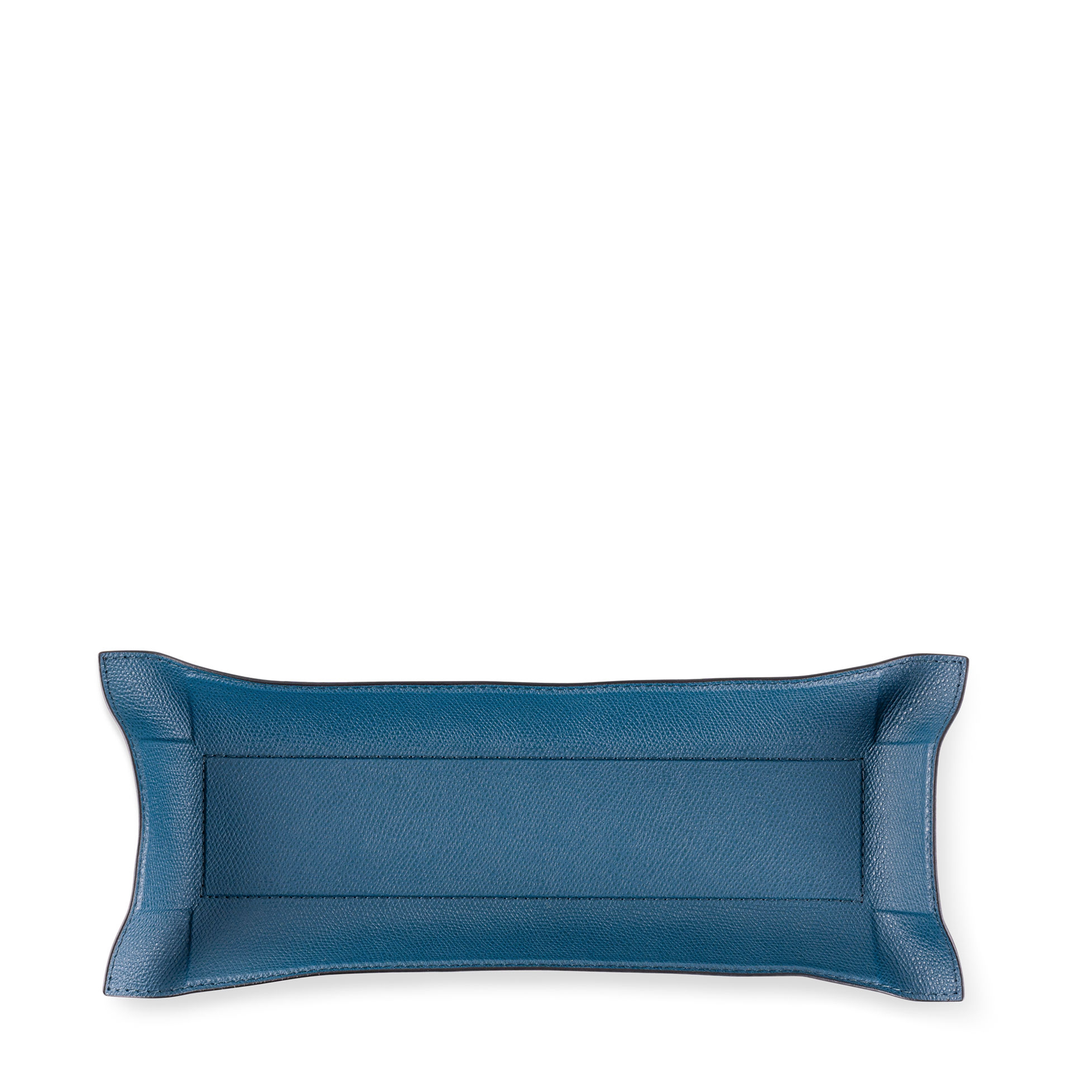 Jack Leather Valet Tray - Petrol Blue Boar Large