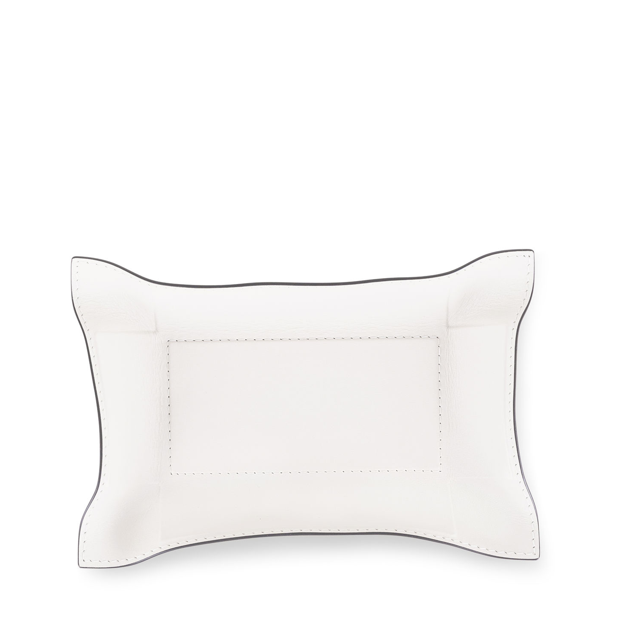 Jack Leather Valet Tray - Off White Nappa Small