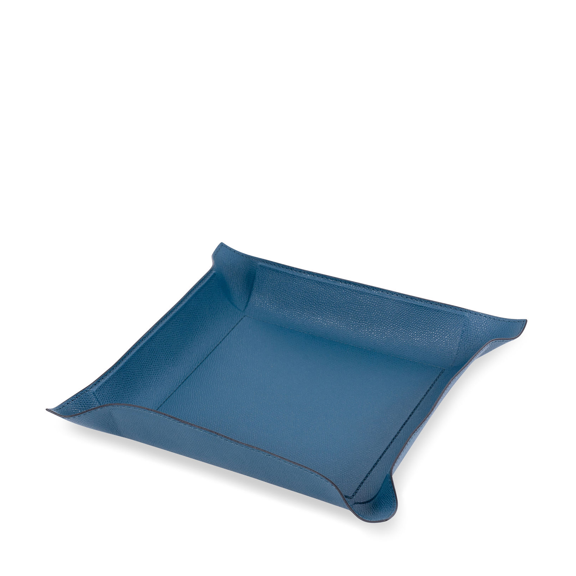 Jack Leather Valet Tray - Petrol Blue Boar Large