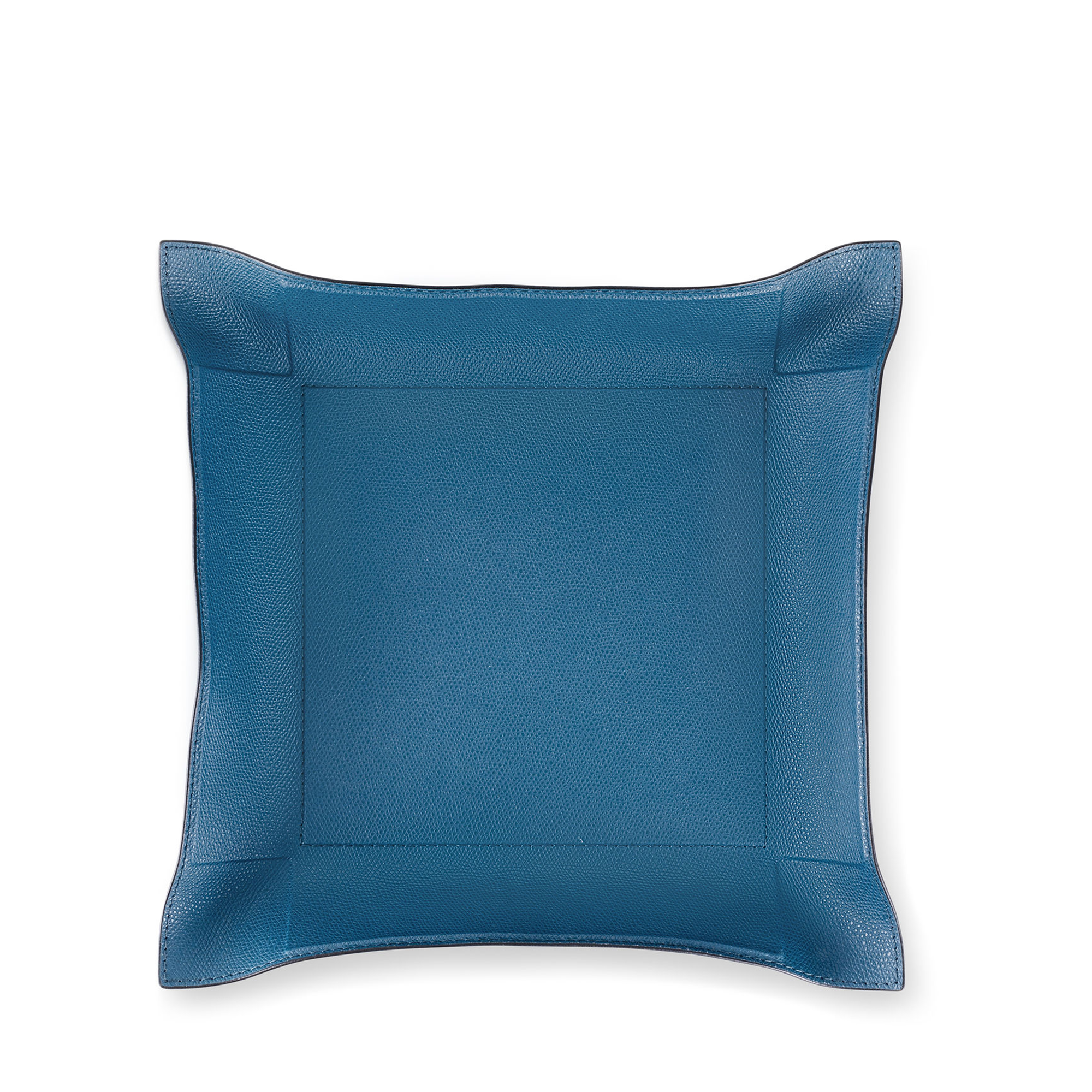 Jack Leather Valet Tray - Petrol Blue Boar Large