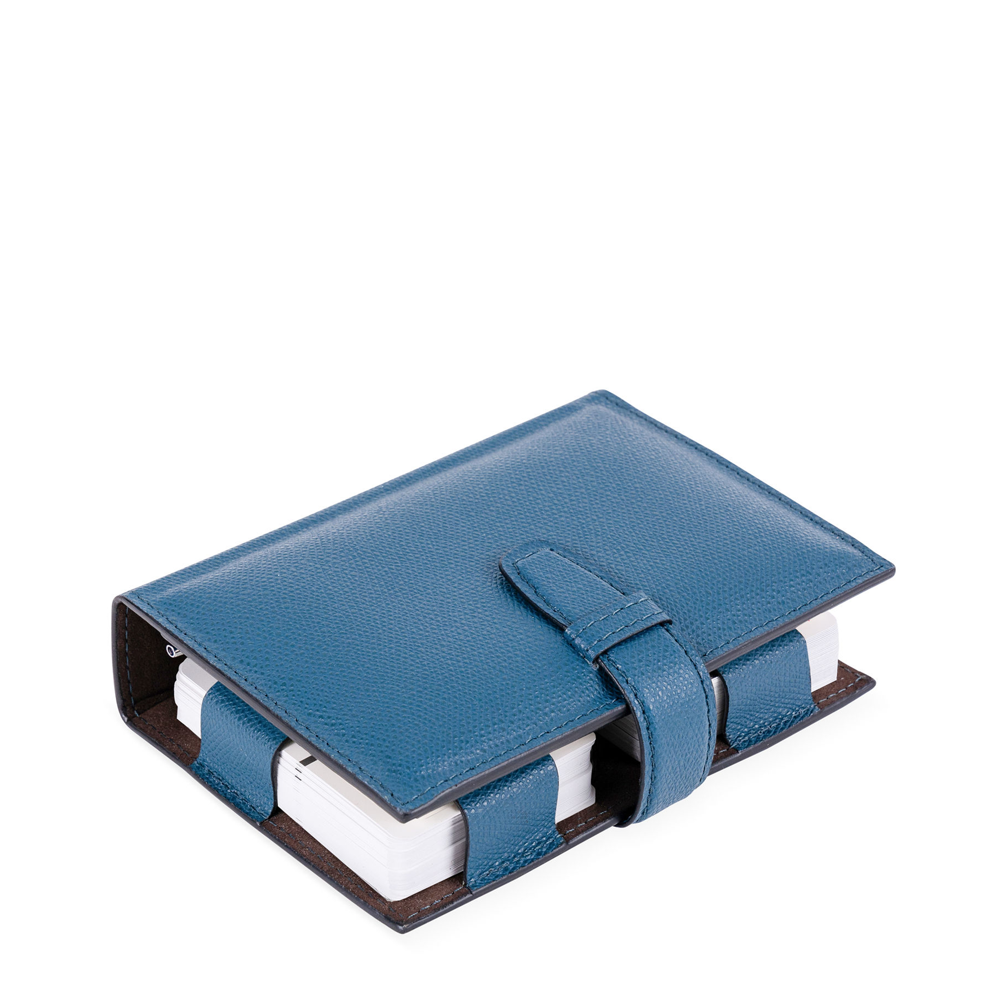 Petrol blue golf embossed leather playing card holder, Jolly, perfect for storing and protecting your playing cards.