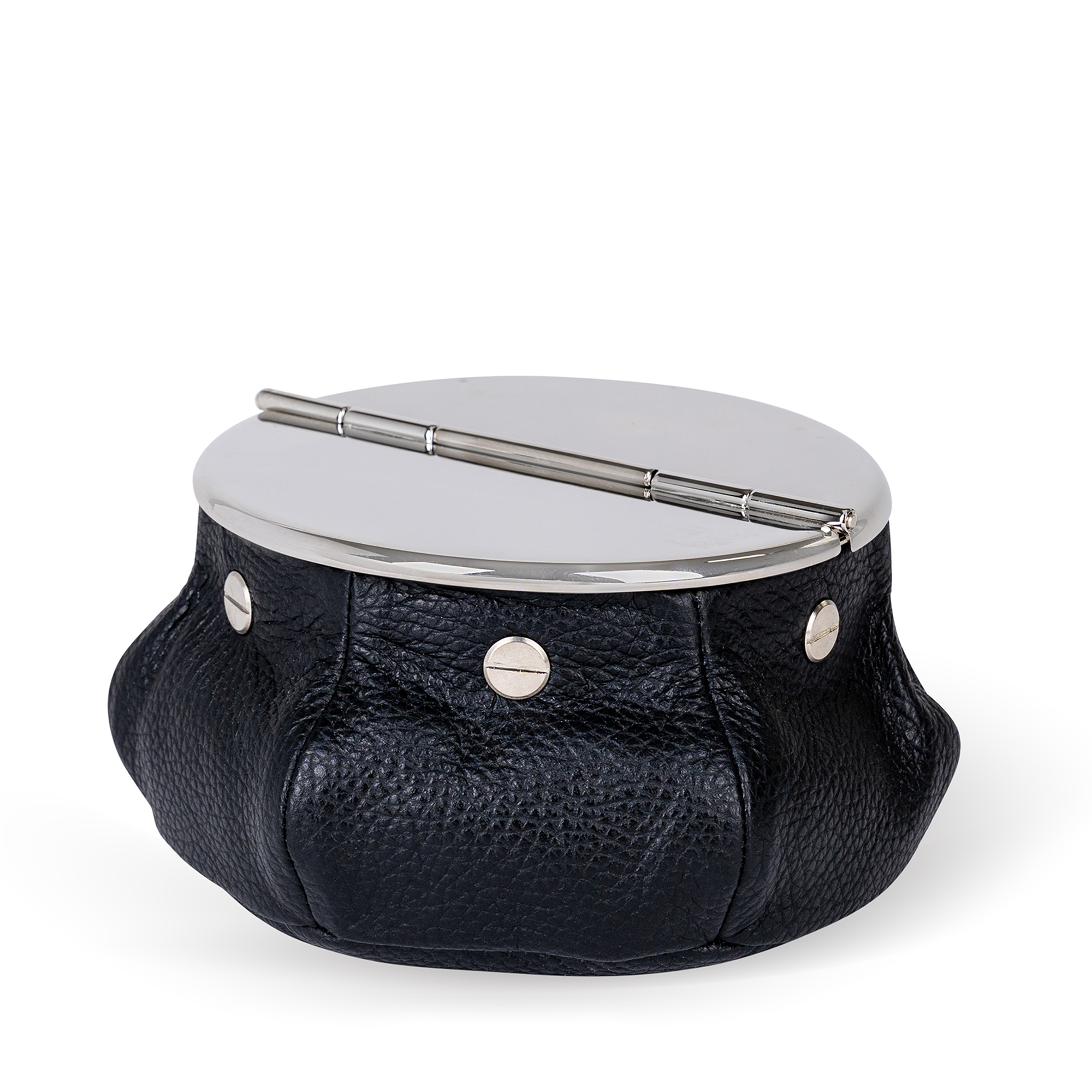 Laurence Leather Bean Bag Ashtray + Cigar Holder - Black Deer