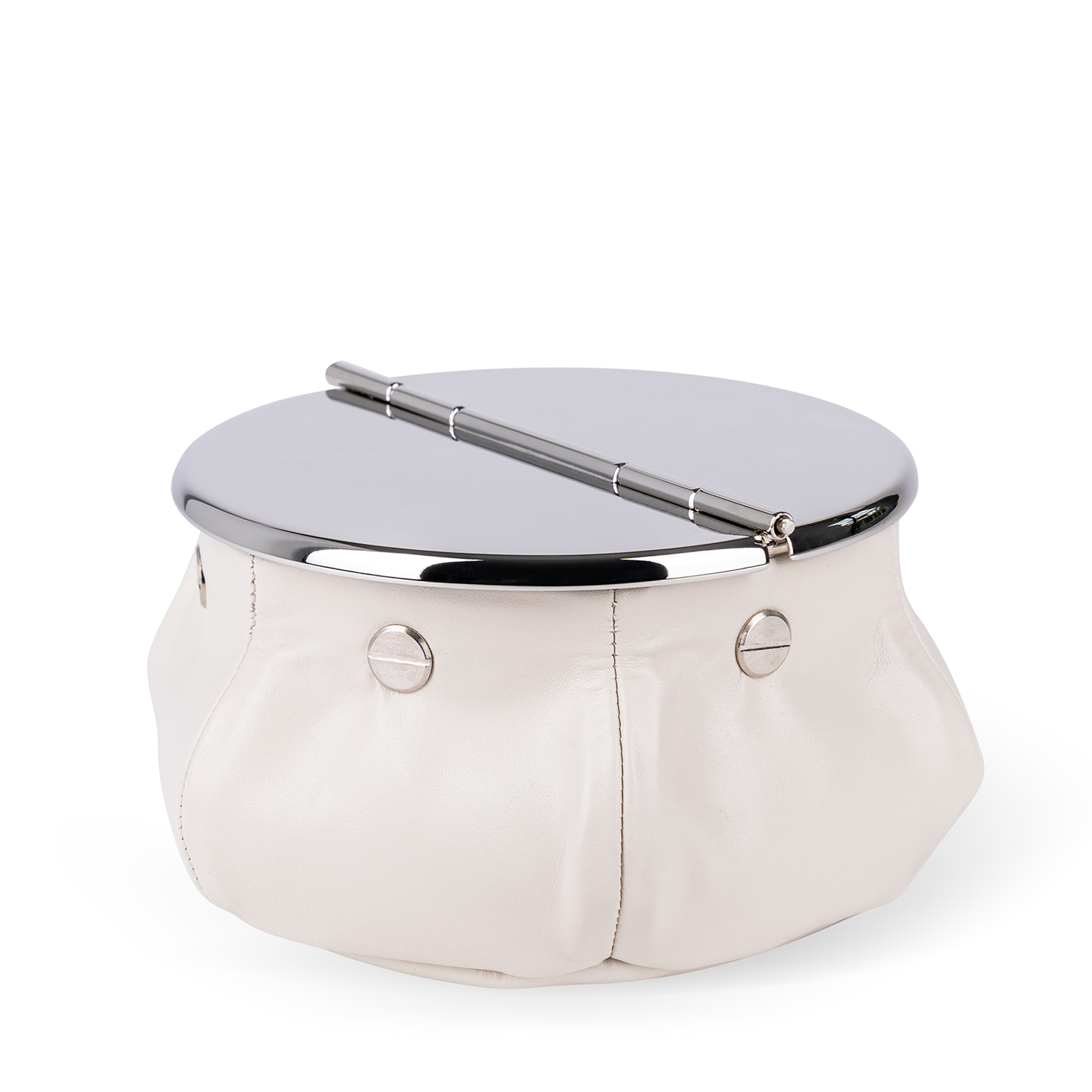 Laurence Leather Bean Bag Ashtray + Cigar Holder - Off White Nappa