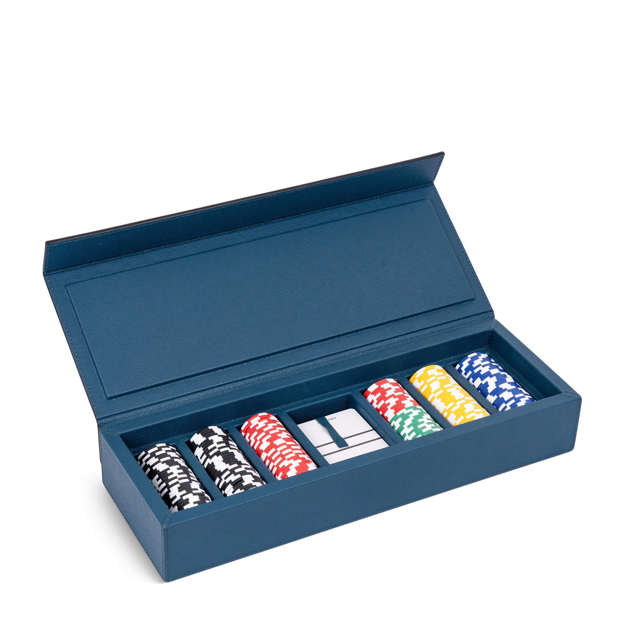 Parma Leather Poker Case - Petrol Blue Boar