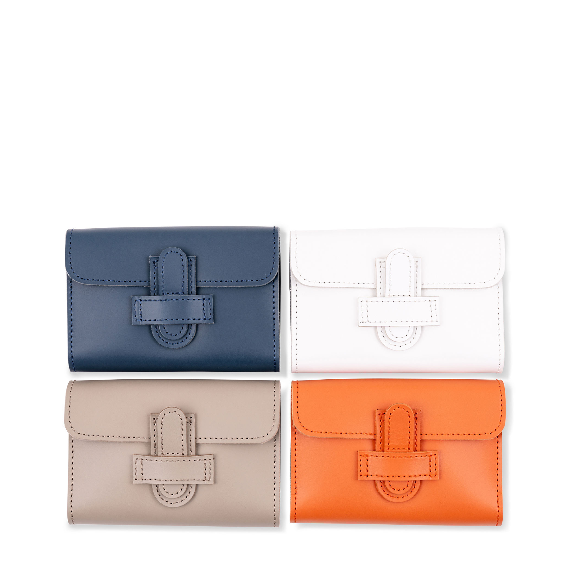 Passepartout Leather Playing Card Holder - Navy Saddle