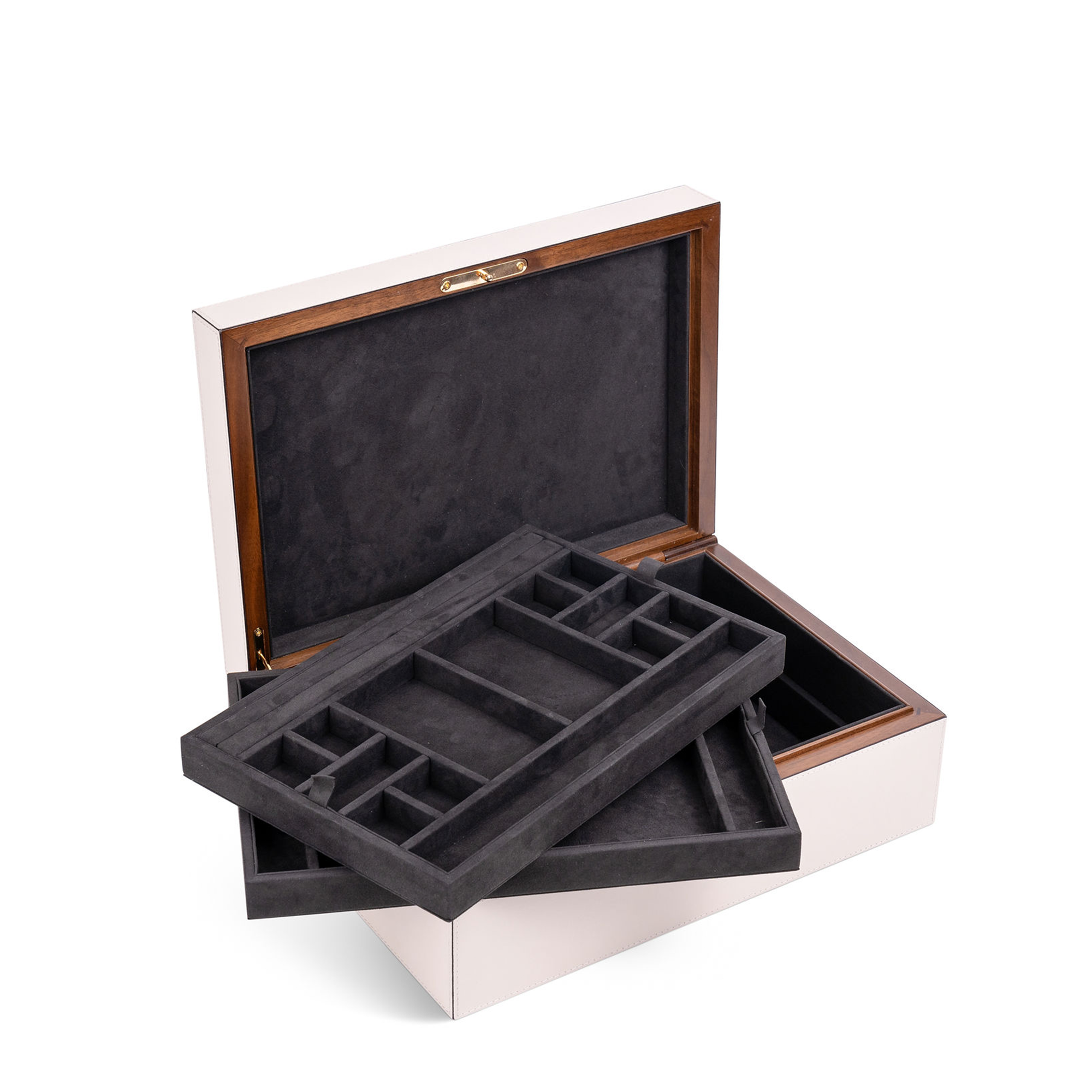 Leather Jewelry Box - Off White Napa