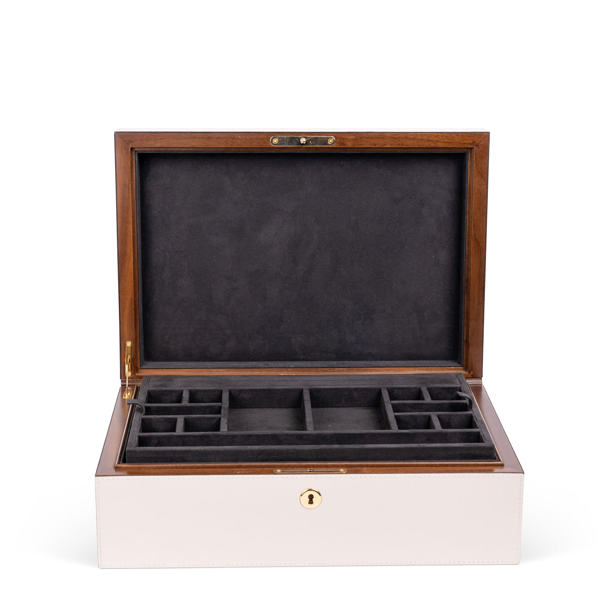 Leather Jewelry Box - Off White Napa