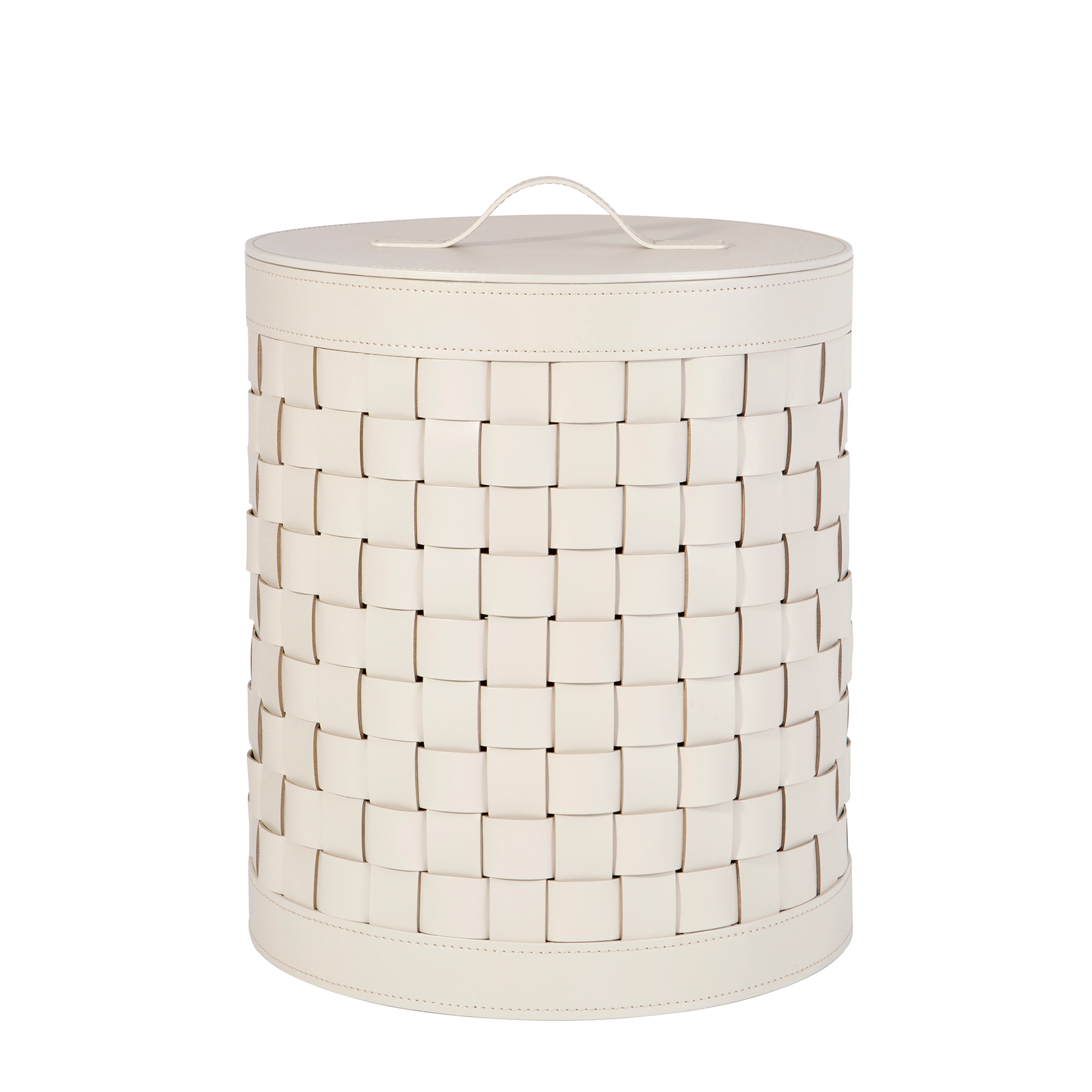 Handmade from premium Italian leather with sun and water protection, this basket can store towels, pool toys, indoors or outdoors.