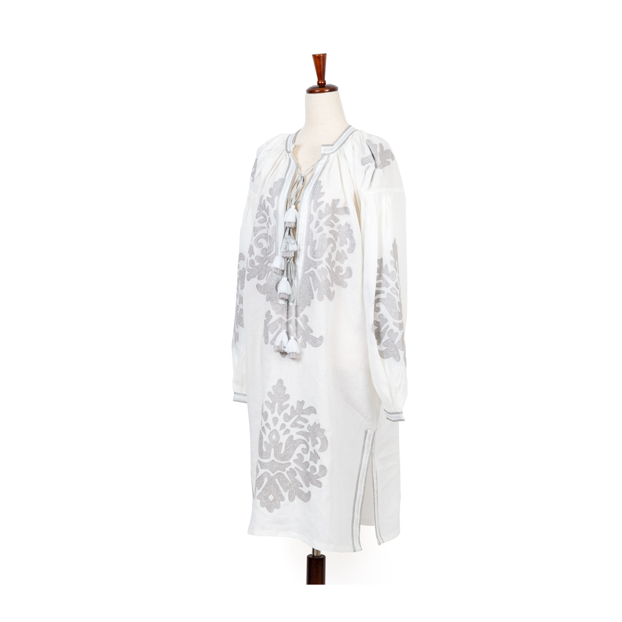 Grayson Dress - White + Grey