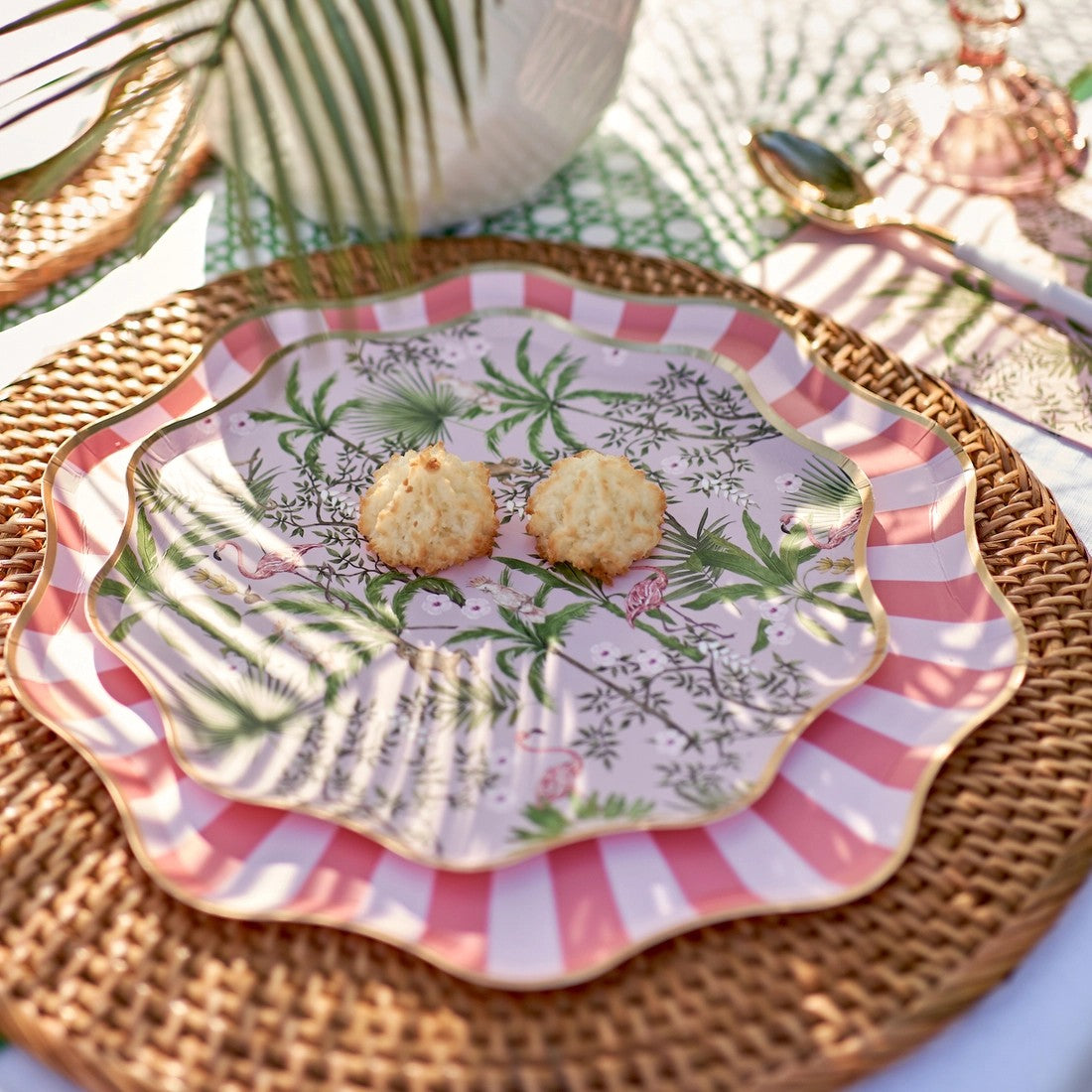 Palm Beach - Large Paper Napkins - Pink + Green