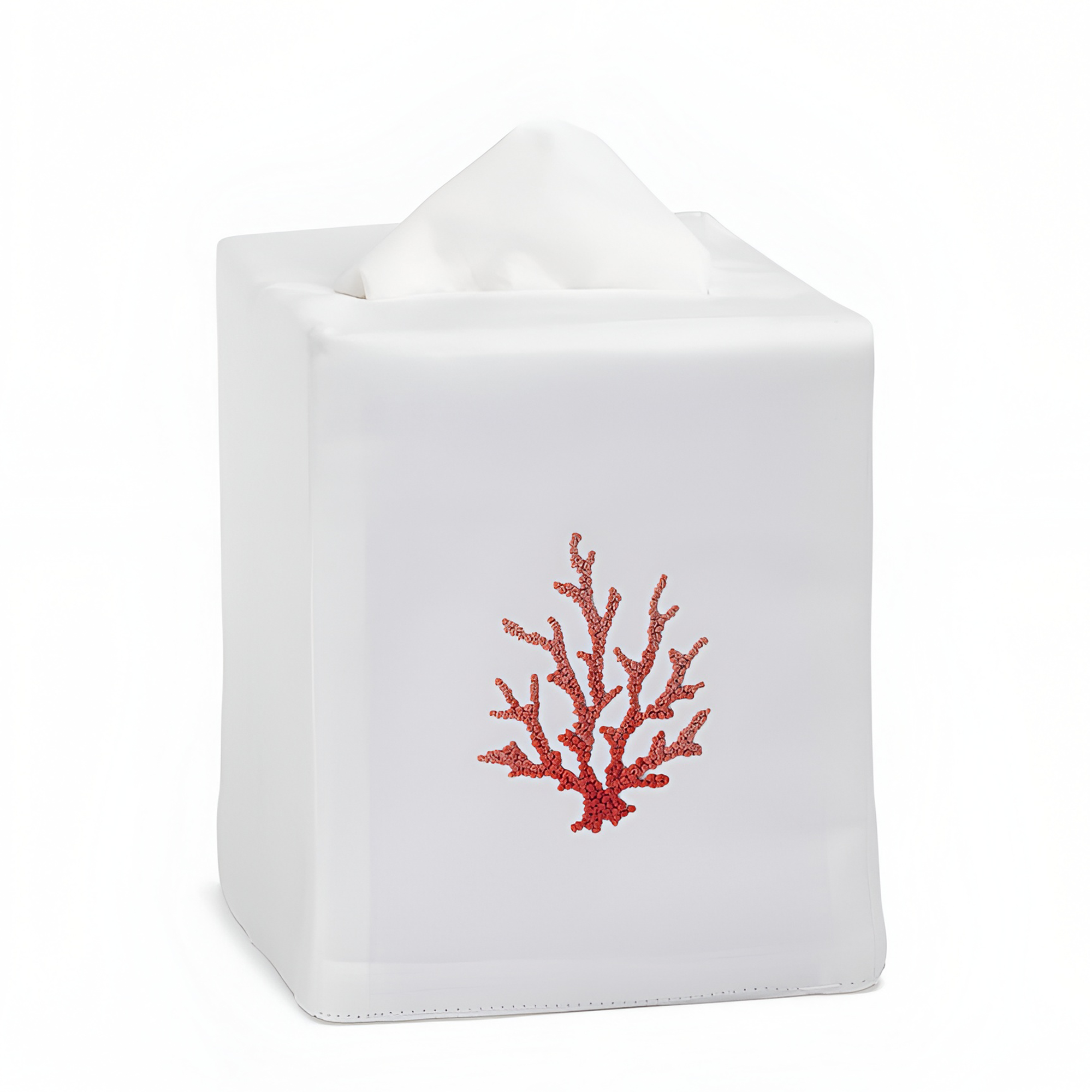 Coral Knot Red Tissue Box Cover